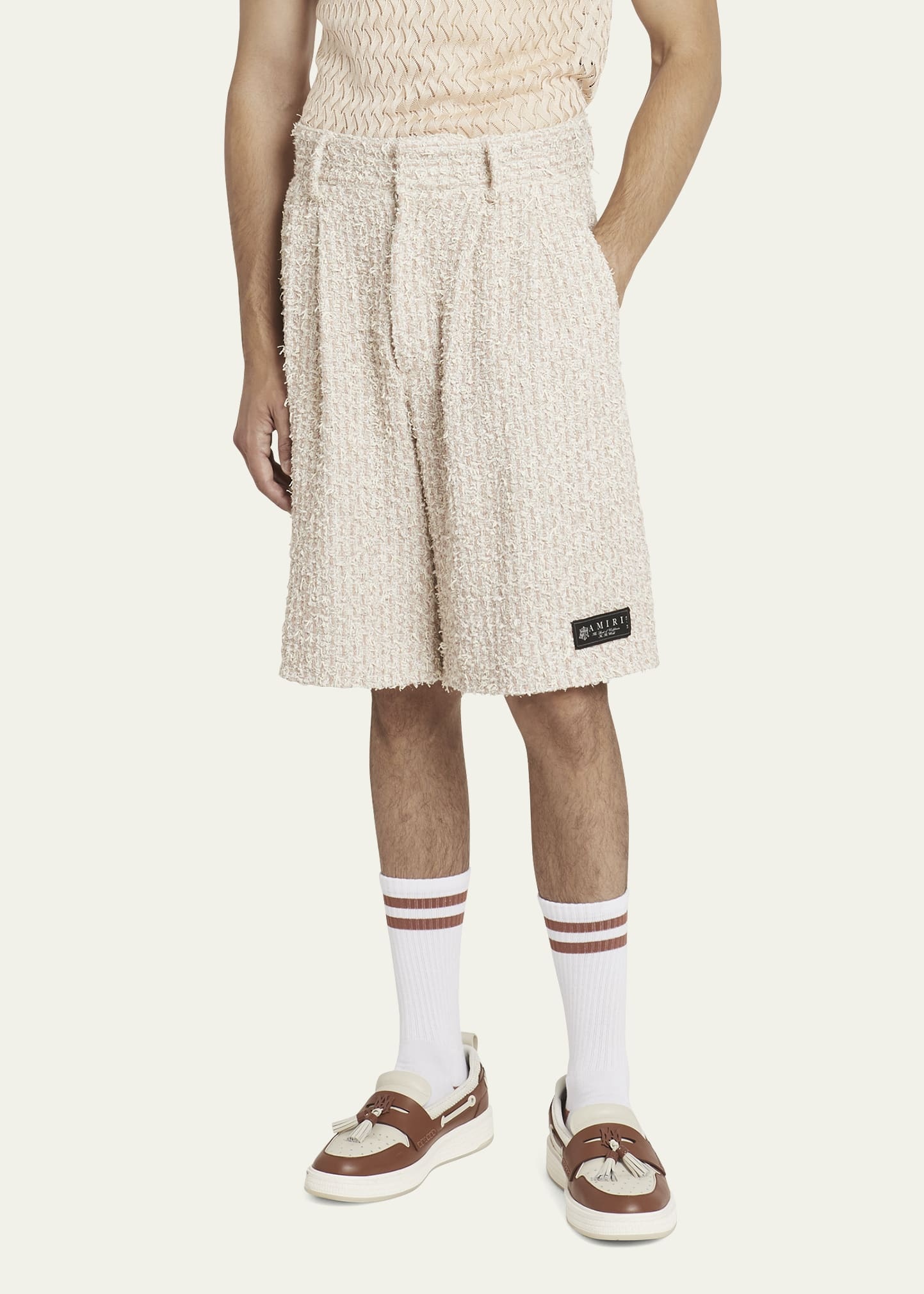 Men's Boucle Tweed Skater Shorts - 4