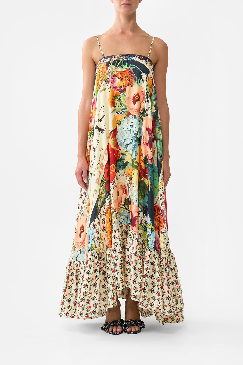 STRAPLESS MAXI WITH RUFFLE HEM - 7