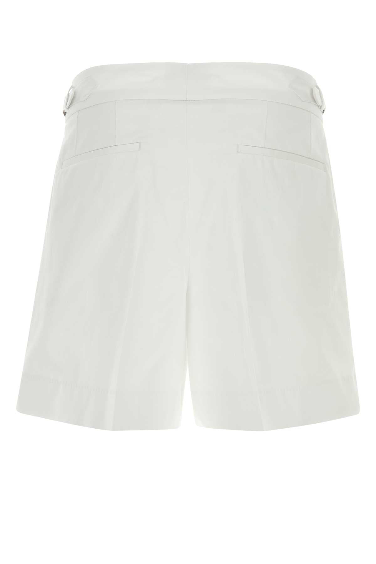 Dolce & Gabbana Men White Stretch Gabardine Bermuda Shorts - 2