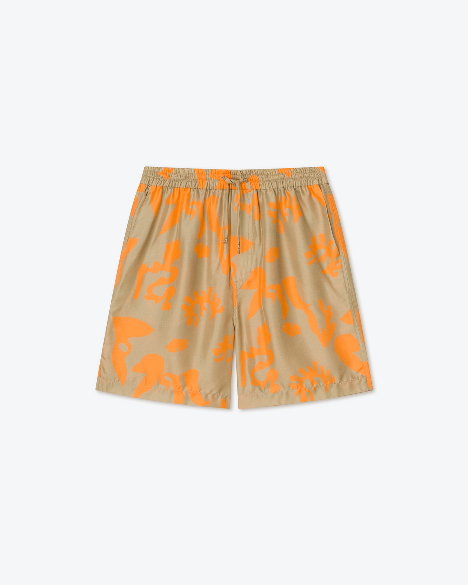 DOXXI - Printed silk-twill shorts - Orange - 1
