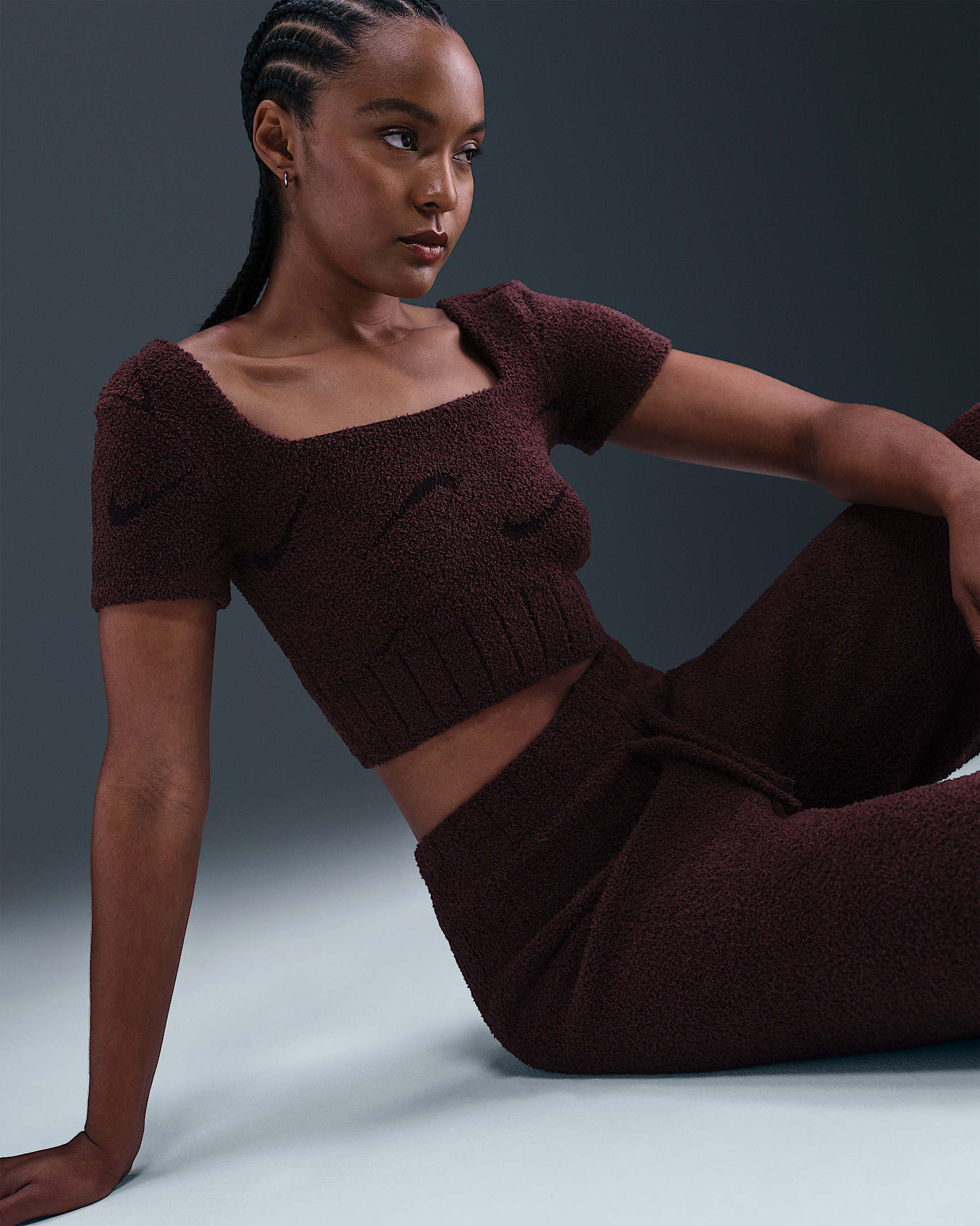 Nike Sportswear Phoenix Cozy Bouclé Women's Short-Sleeve Cropped Knit Top - 3