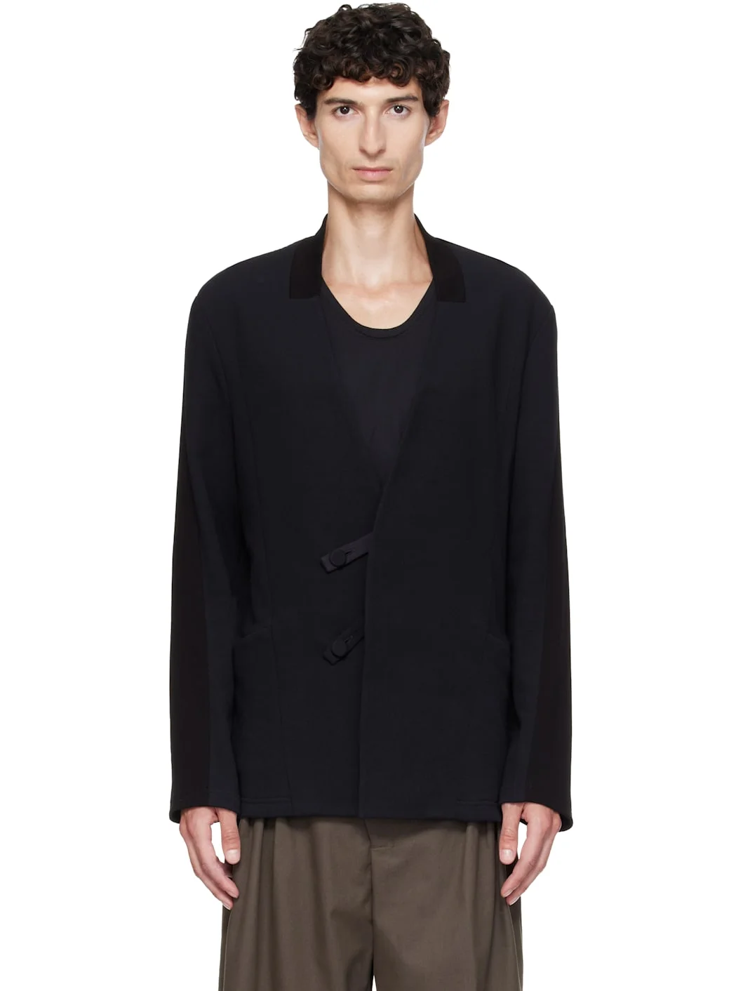 Black Koru Slim Blazer - 1