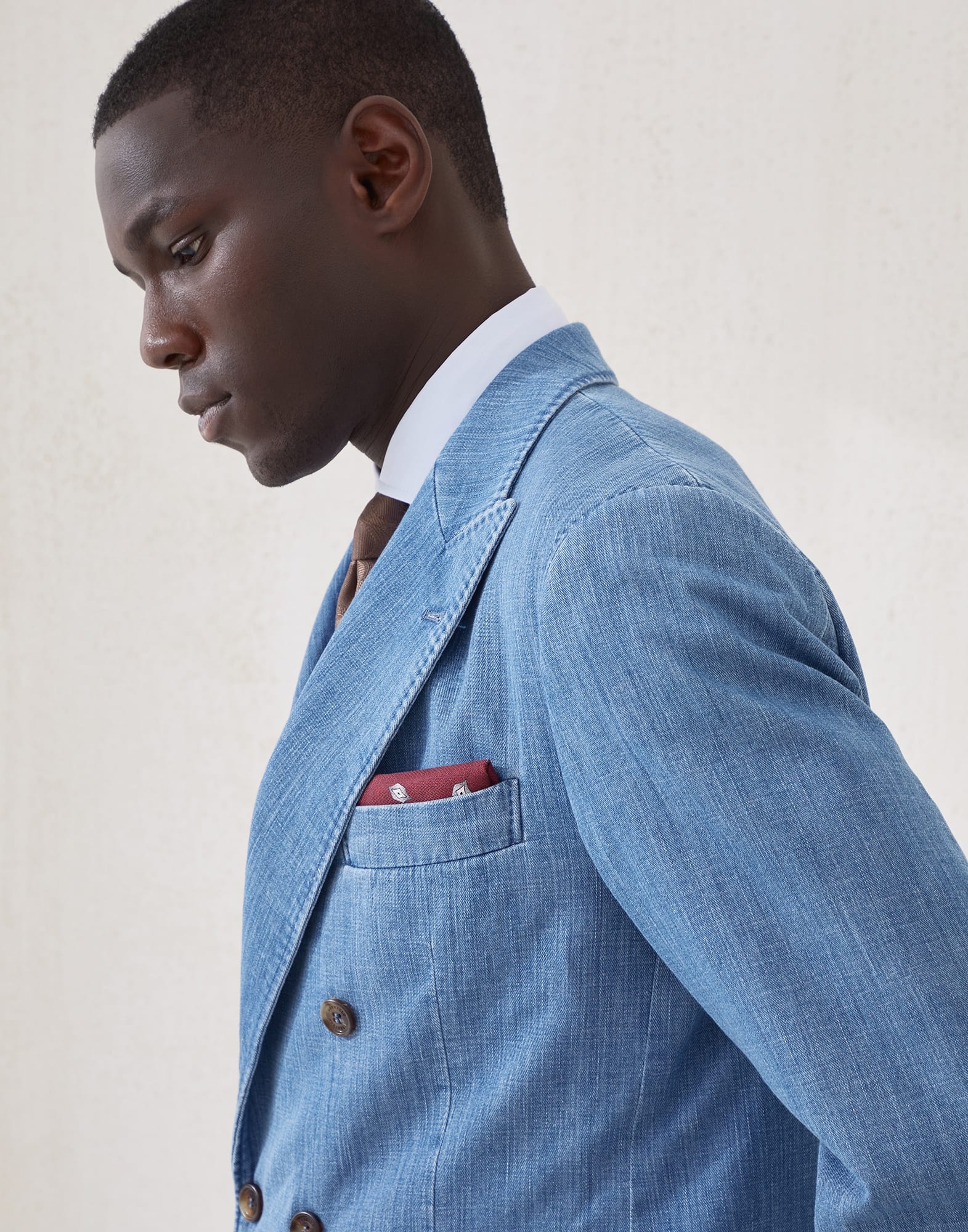 Silk pocket square with diamond design - 3