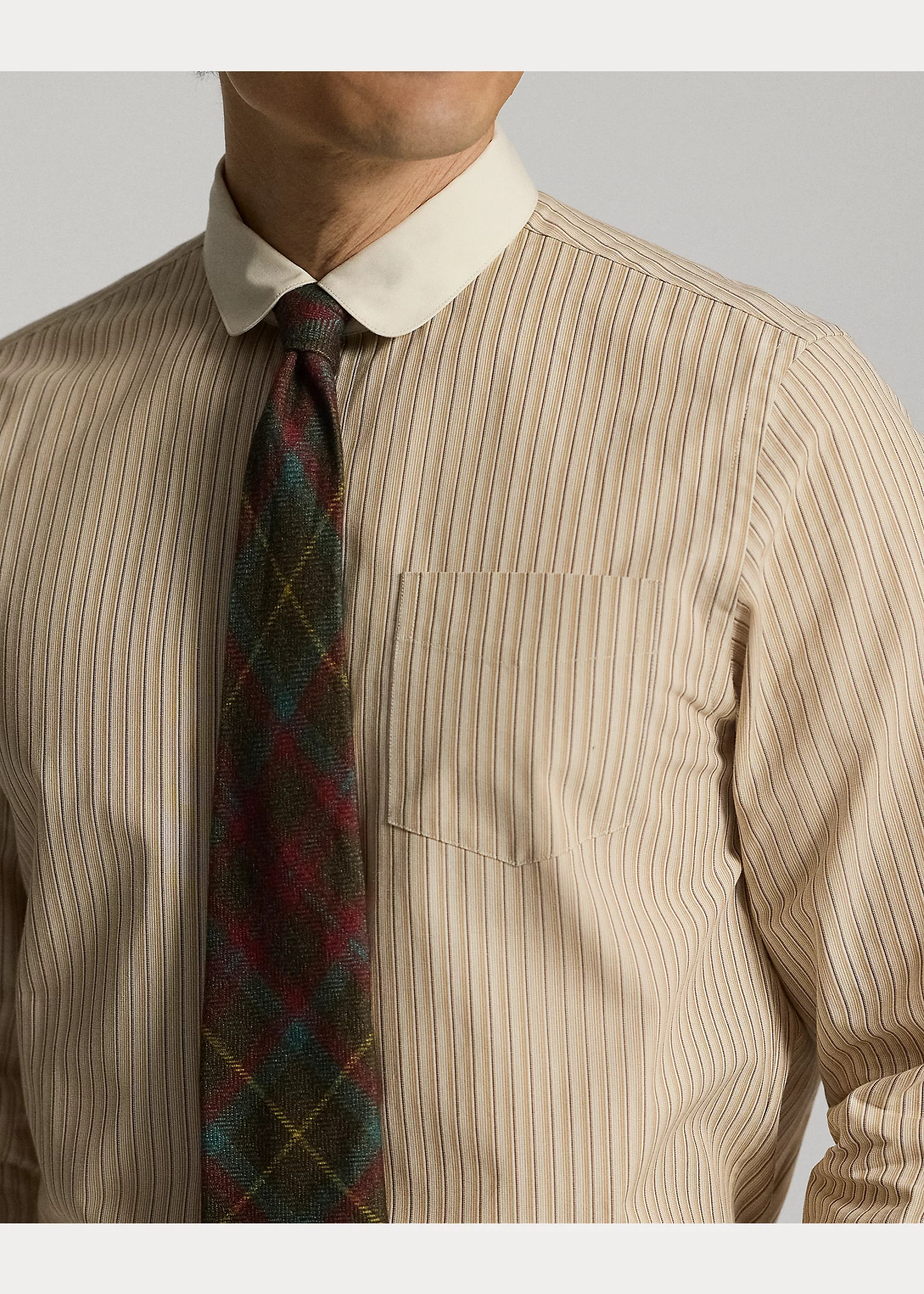 Slim Fit Striped Dobby Shirt - 5