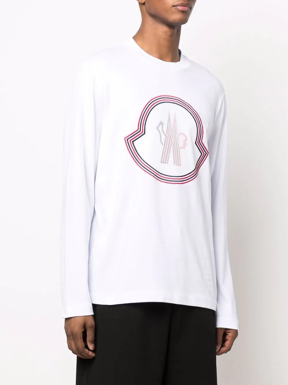 logo-embroidered long-sleeved T-shirt - 3