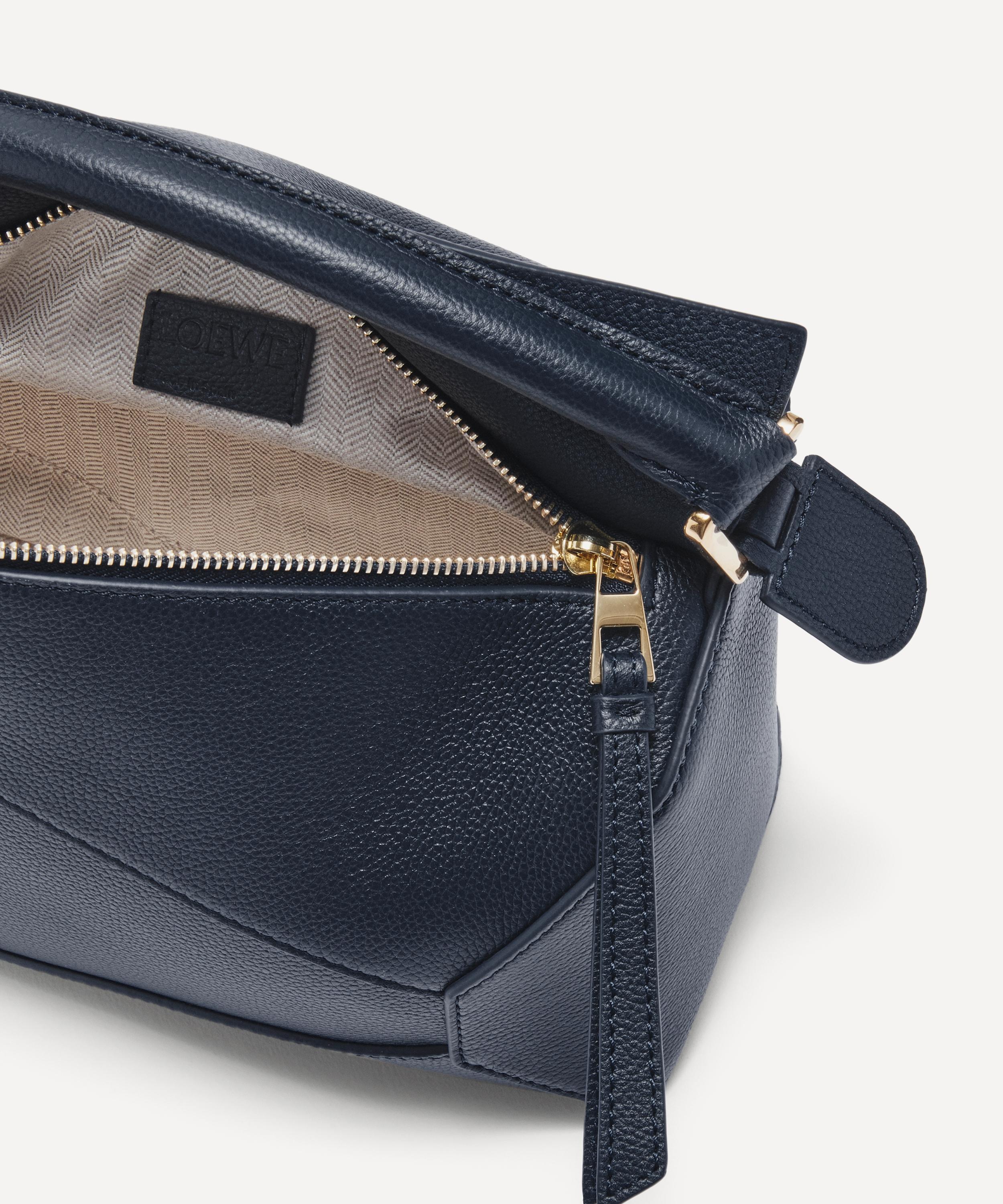 Small Puzzle Edge Leather Shoulder Bag - 5