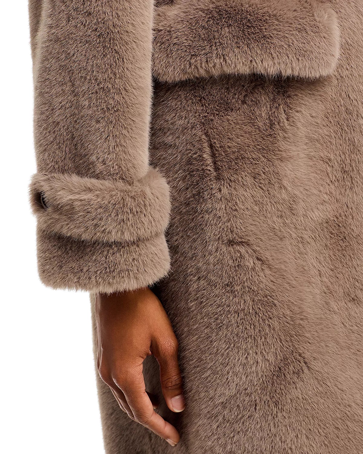 Faux Fur Single Breasted Coat - 5