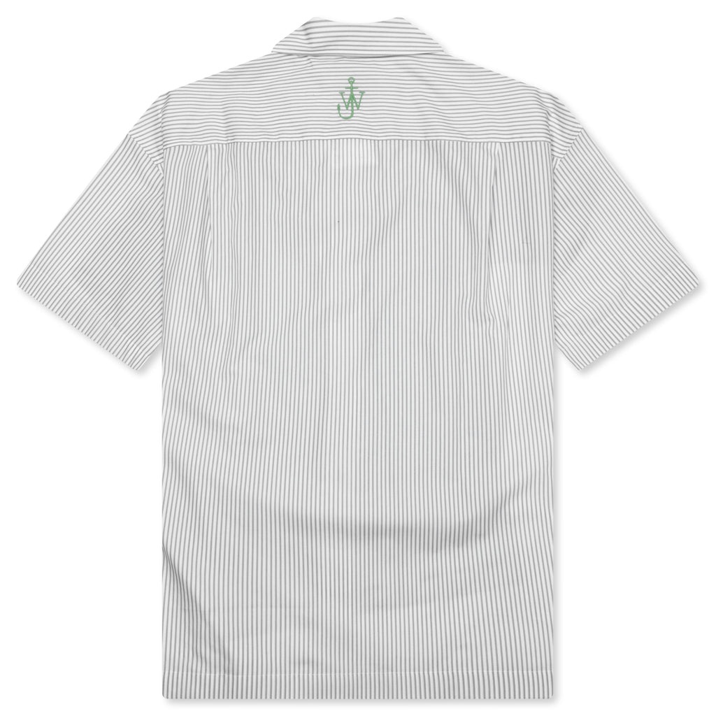 CLAY TROMPE L'OEIL PRINT S/S SHIRT - LIGHT GREY/GREEN - 2