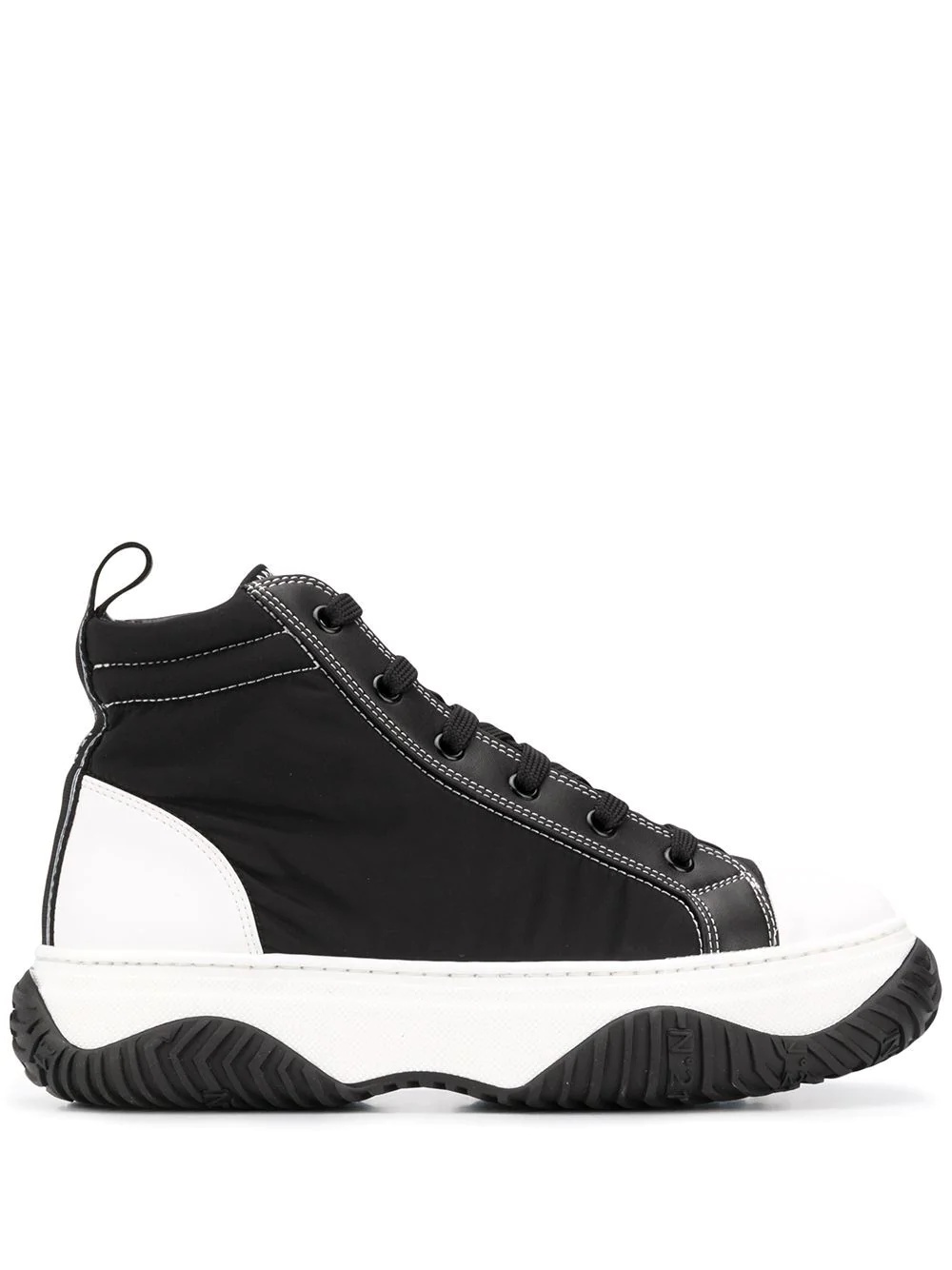 panelled high-top sneakers - 1