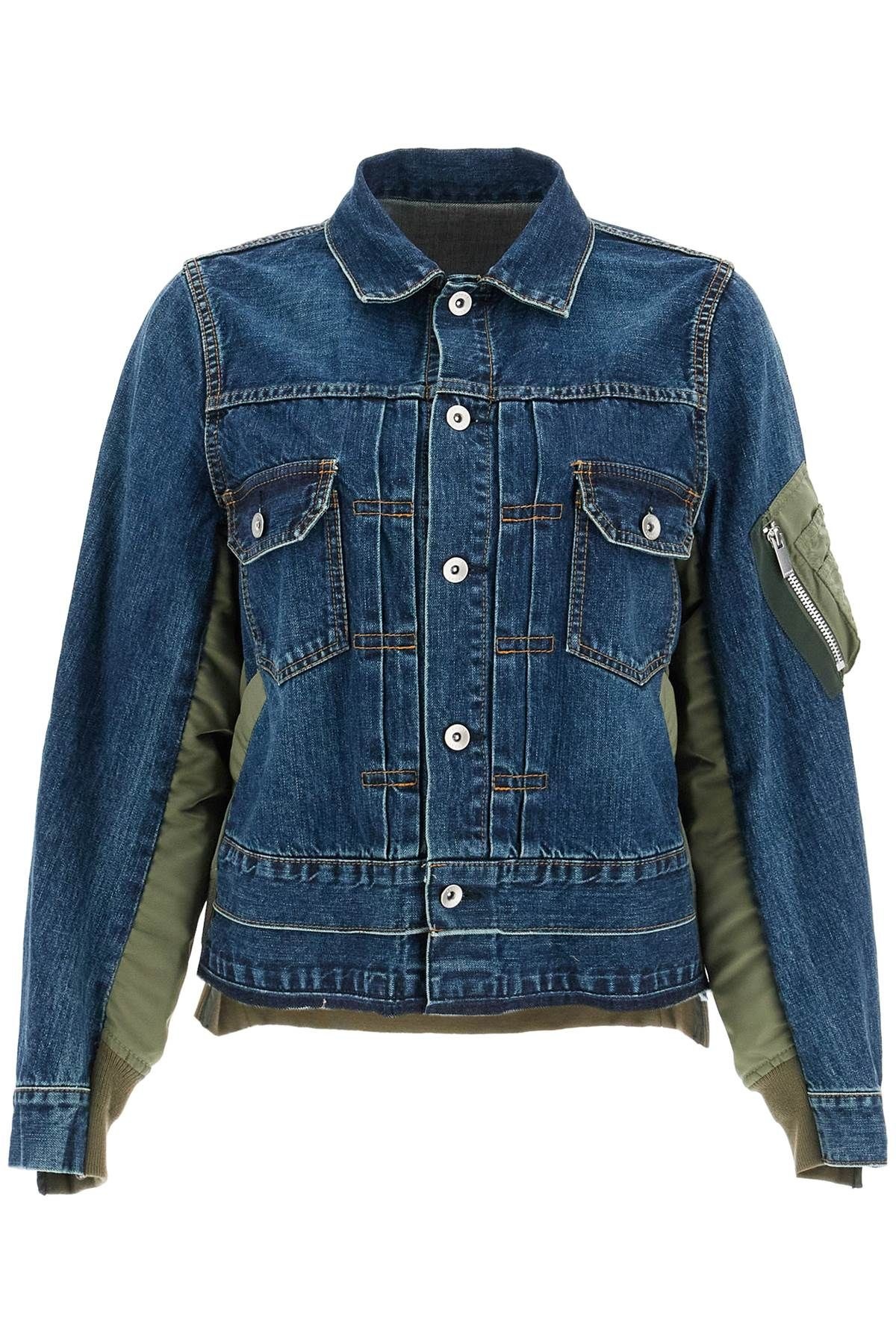 DENIM AND NYLON JACKET FOR MEN - 1