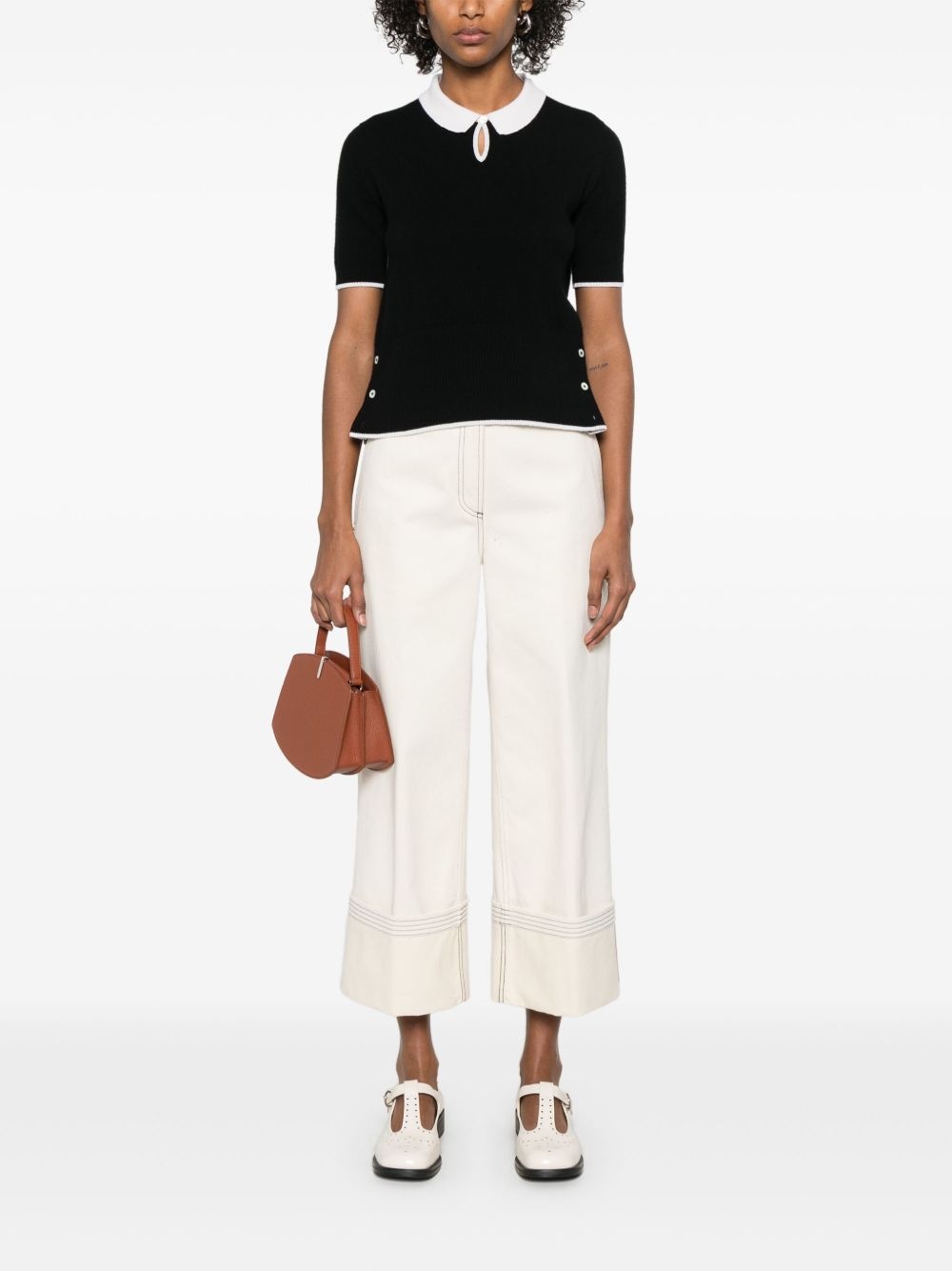 keyhole cashmere polo shirt - 2