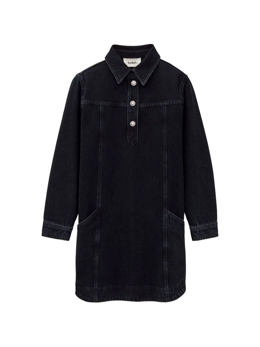 Tona button-collar denim dress - 1