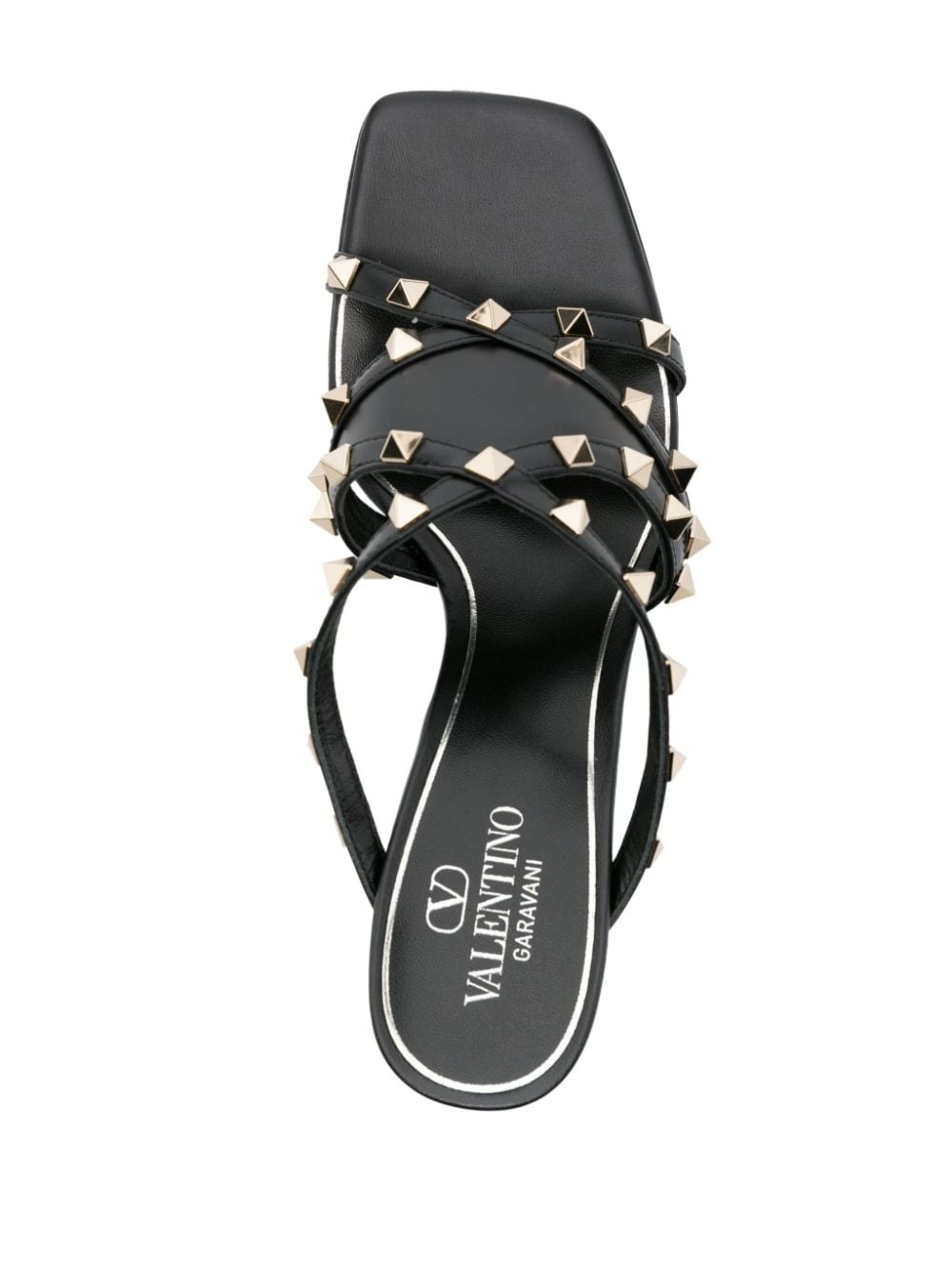 Rockstud strappy leather mules - 4