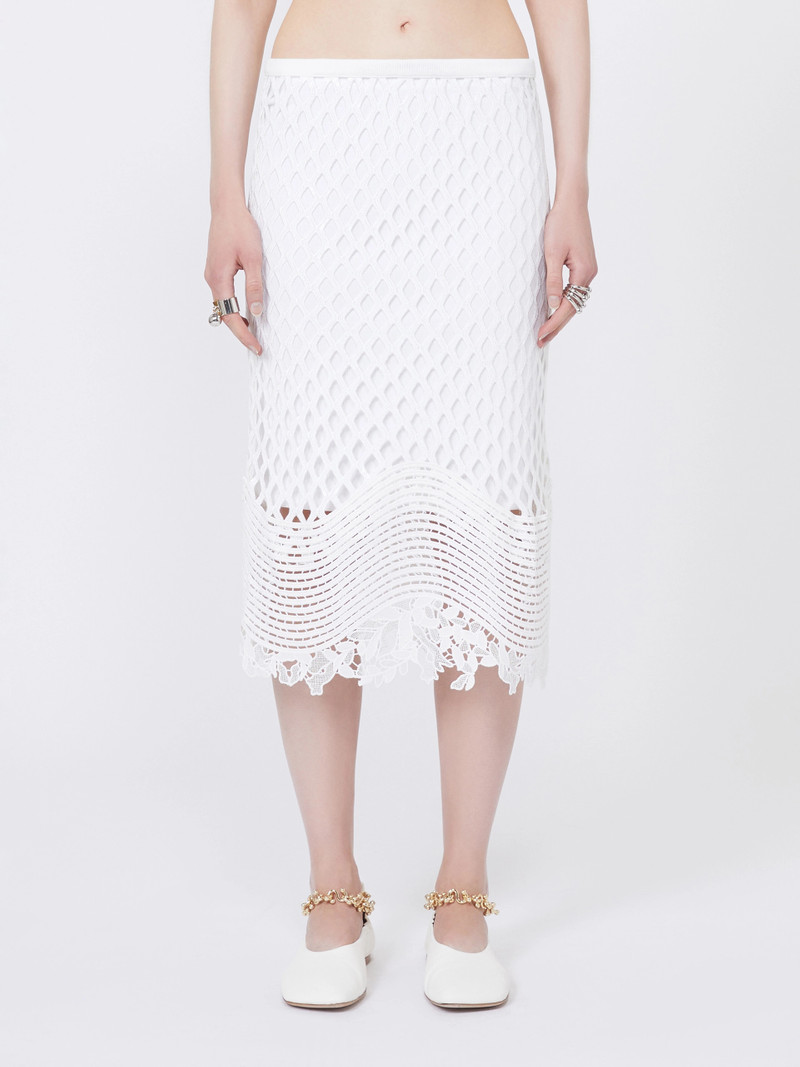 SALA Sequinned mesh skirt - WHITE 3