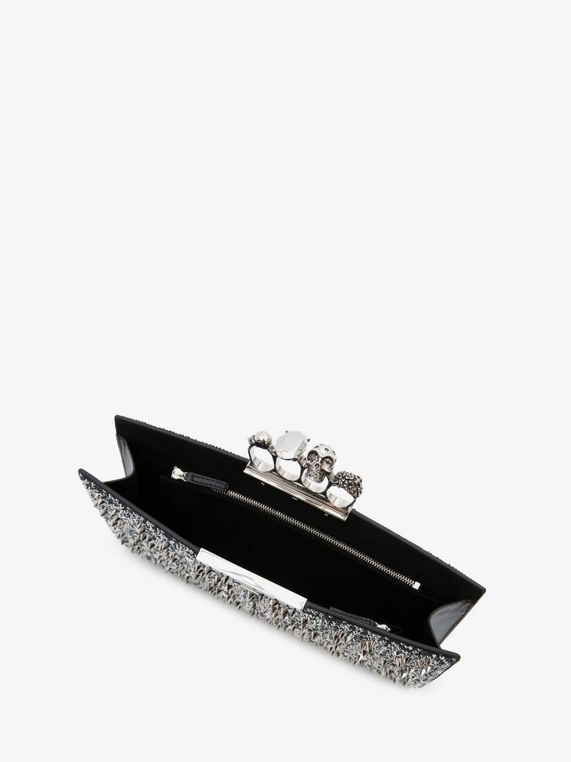Women's Jewelled Flat Pouch in Black - 4