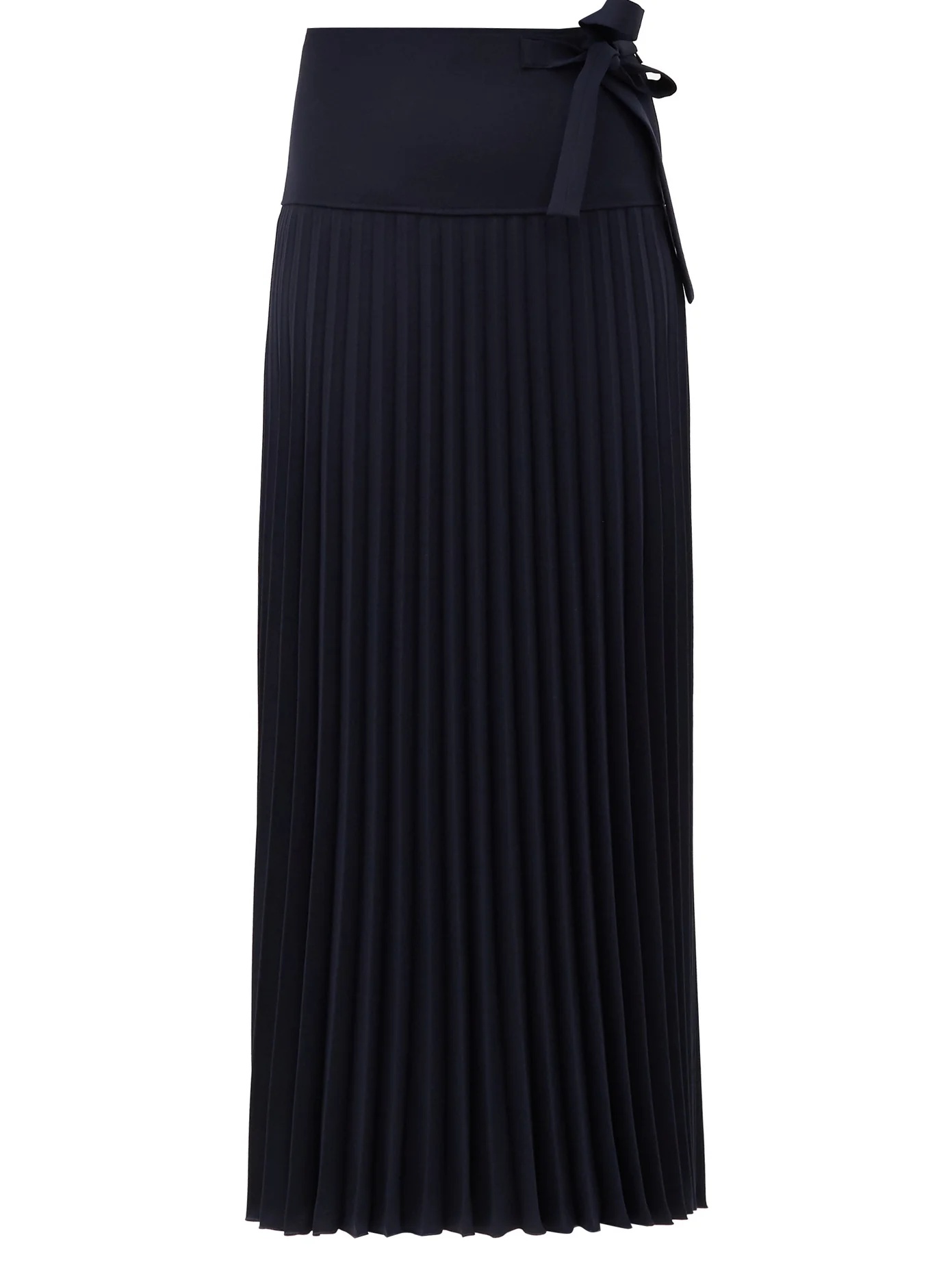 Knife-pleated crepe midi skirt - 1