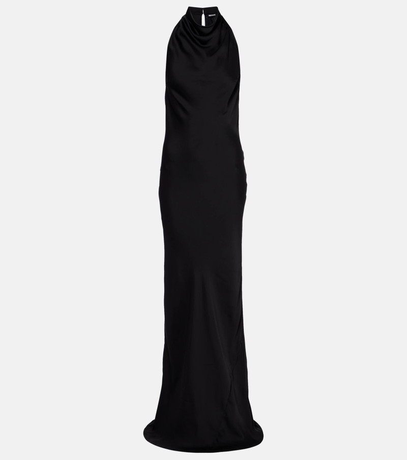 Halterneck satin maxi dress 1