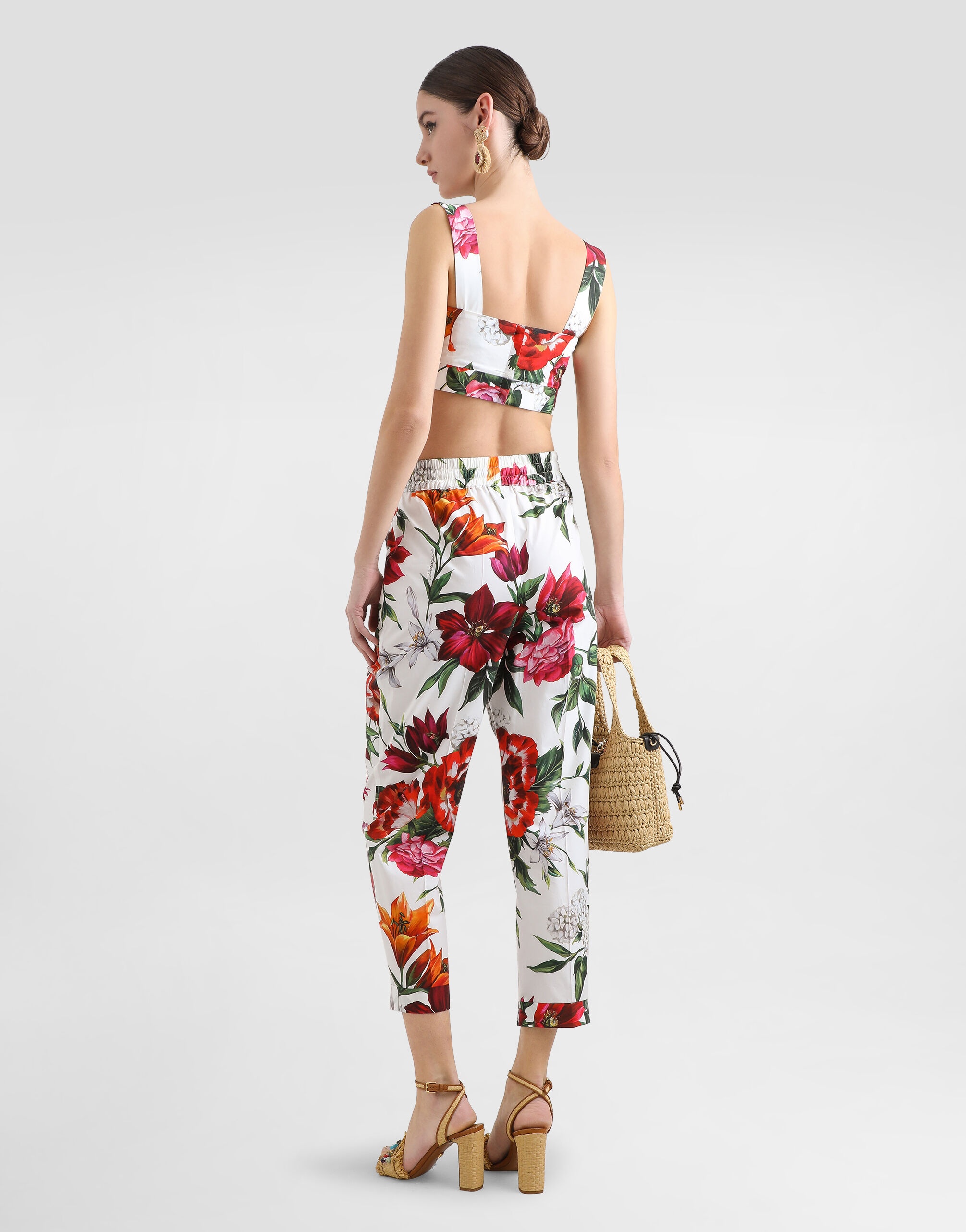 Flower-print poplin top - 3