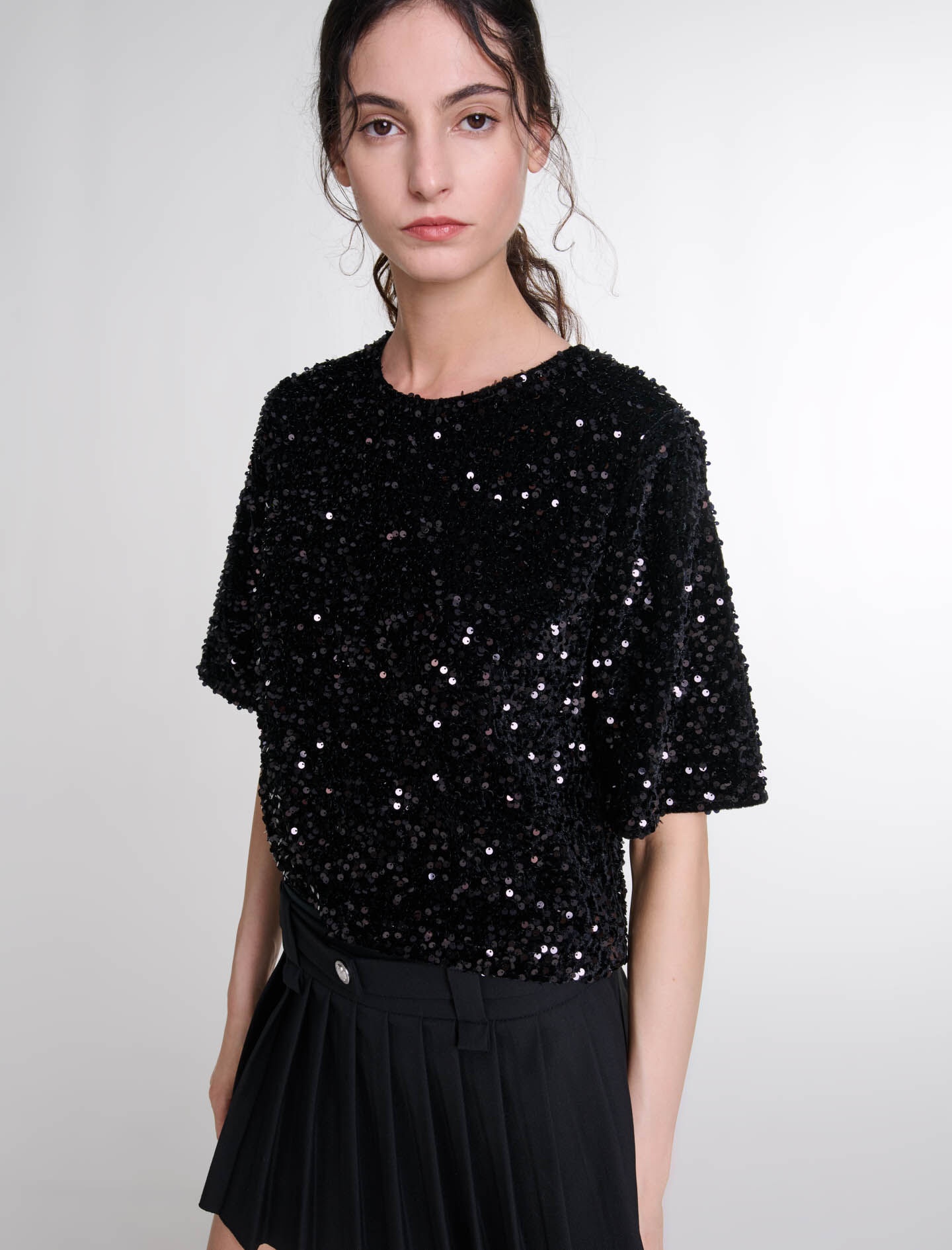 Sequinned velvet top - 7