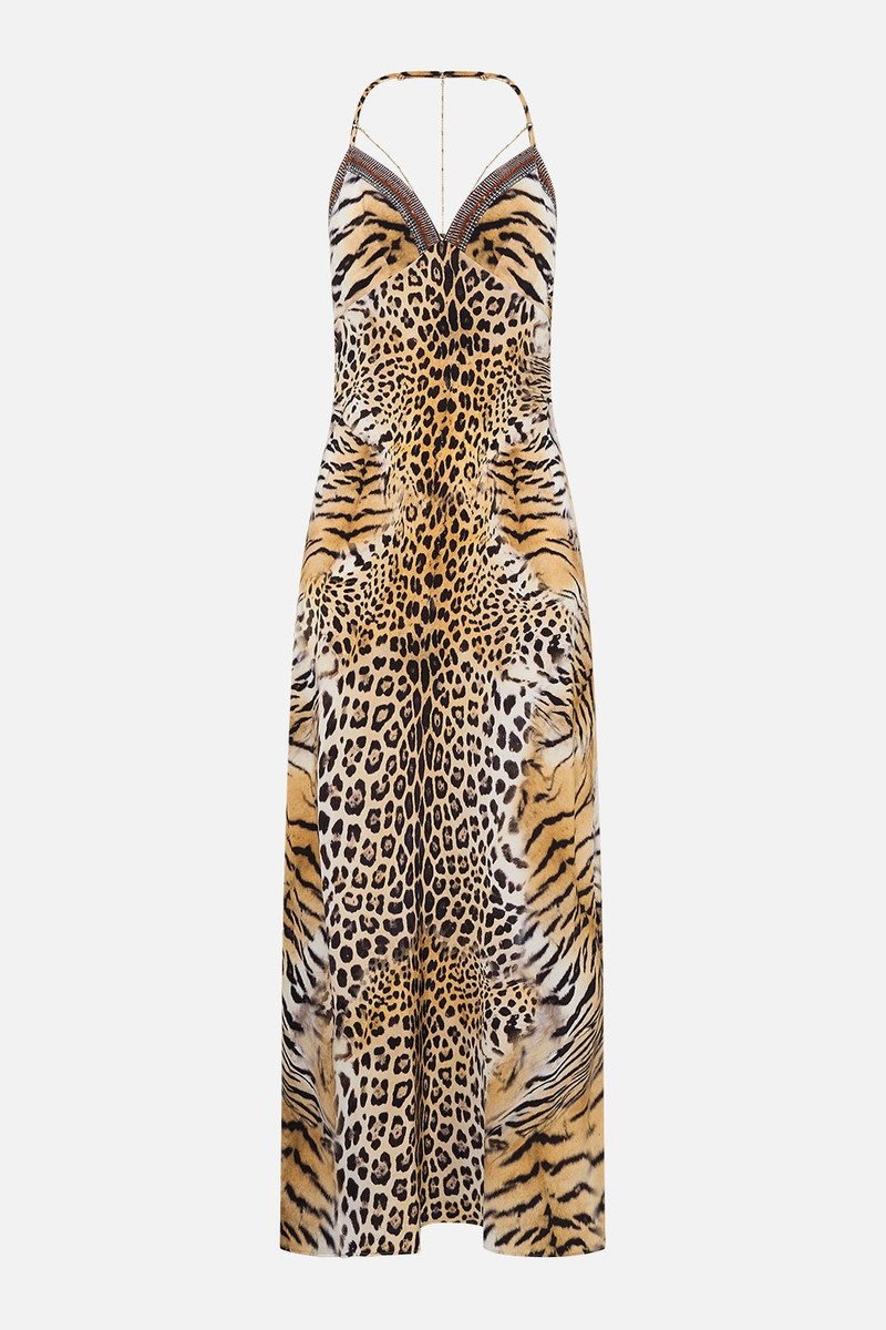 CHAIN DETAIL SLIP DRESS - 1