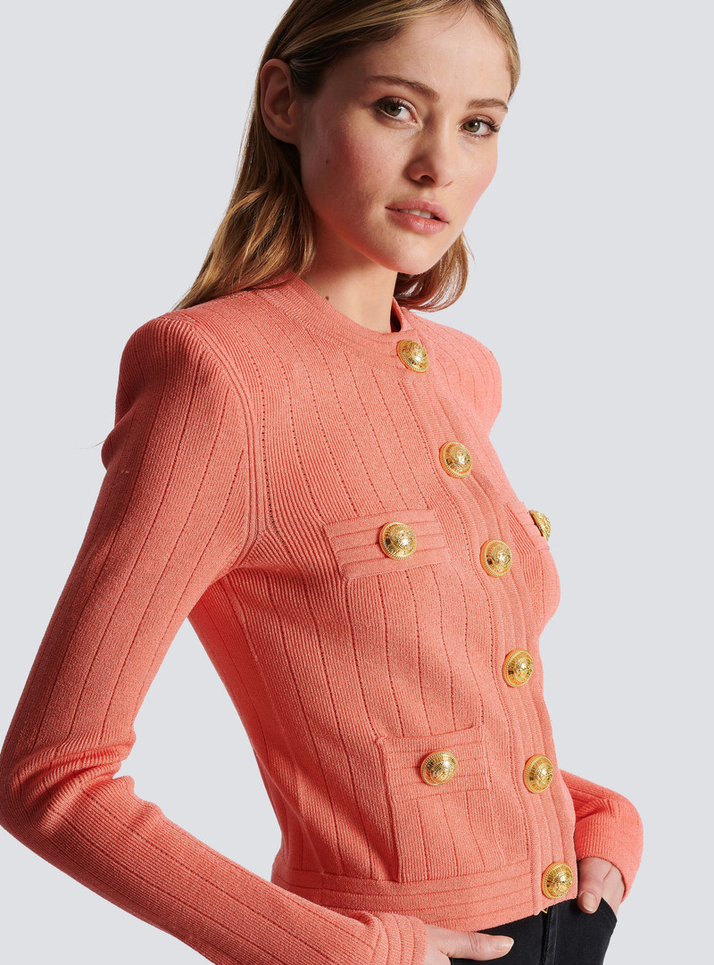 Buttoned fine knit cardigan 7