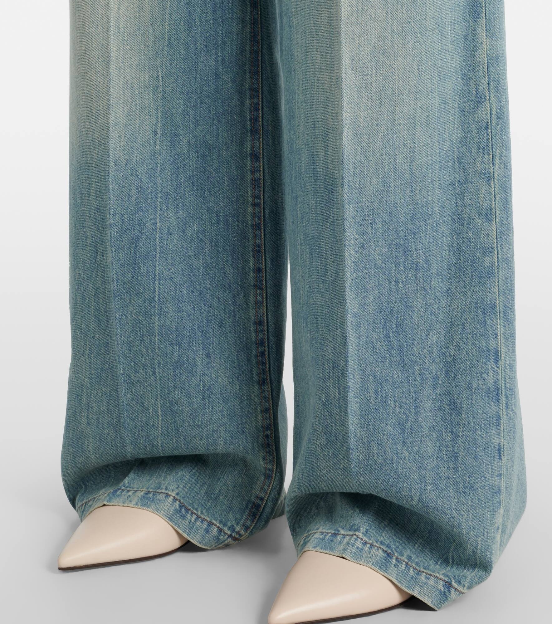 Low Slung high-waist wide-leg jeans - 5