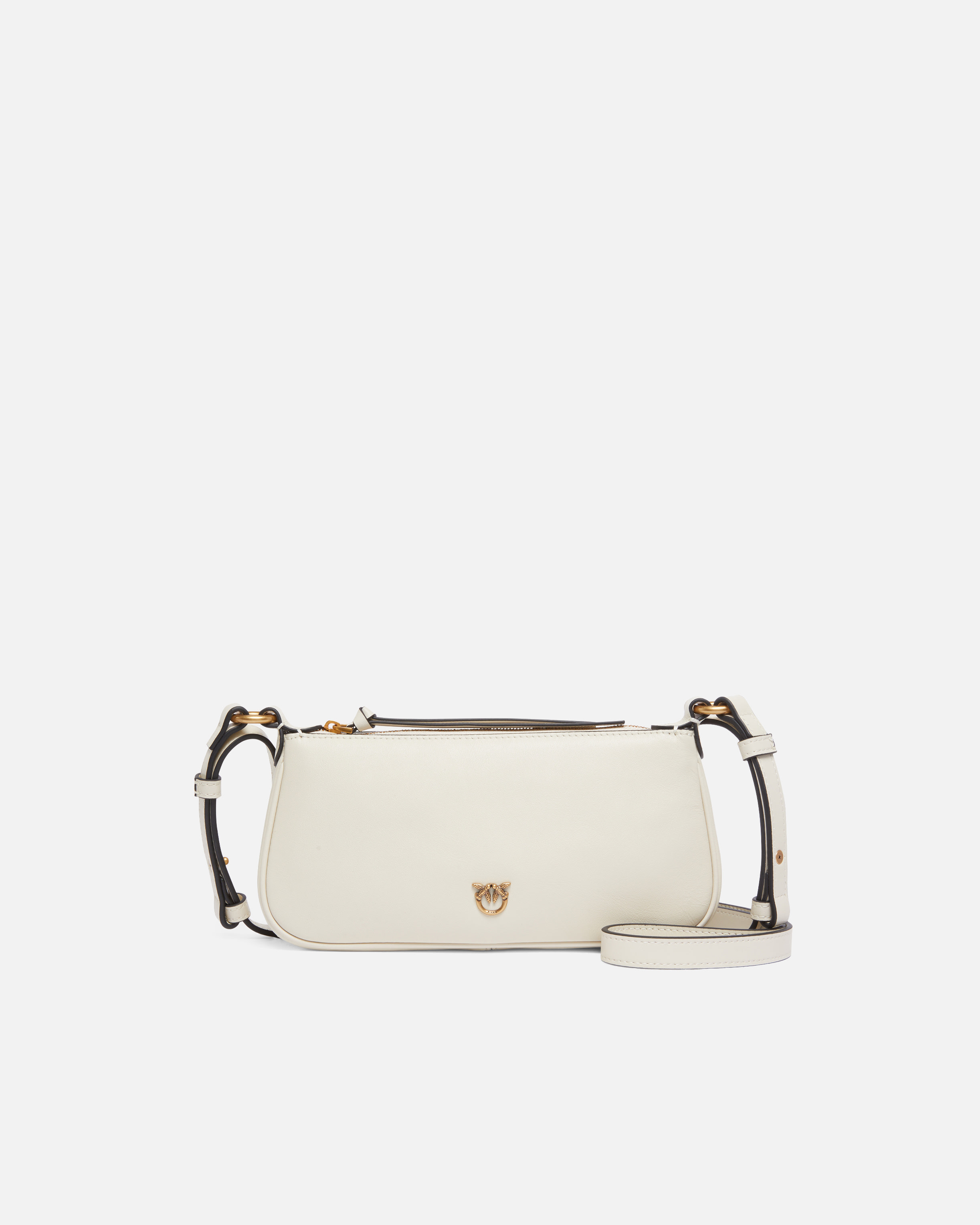 LEATHER MINI HALF MOON BAGUETTE CROSSBODY BAG - 1
