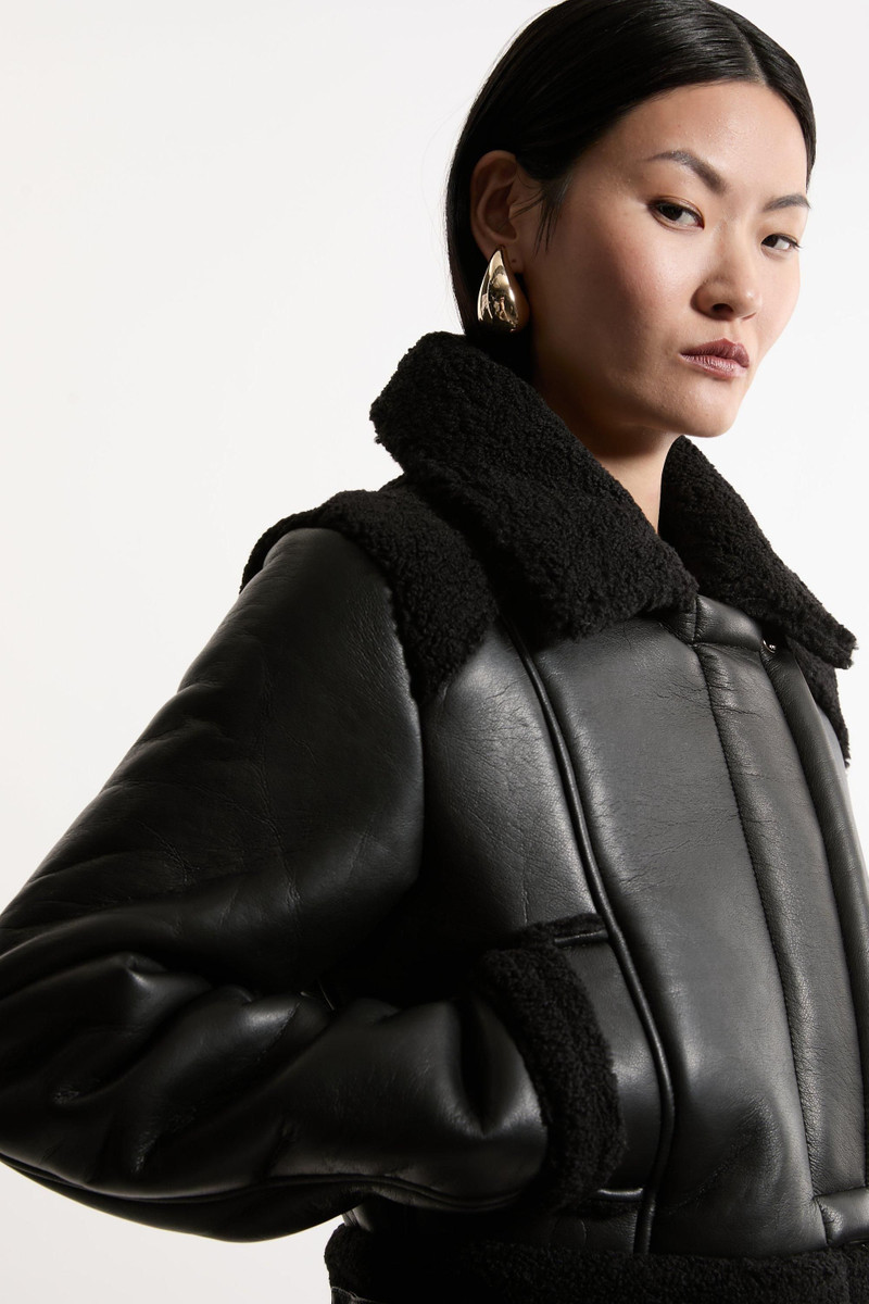 Faux Fur Aviator Crop Jacket 5