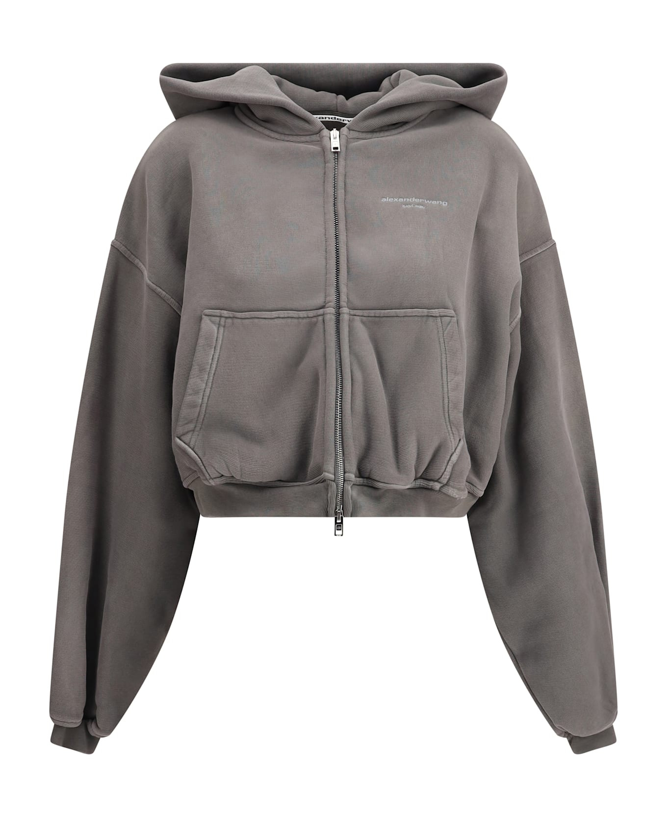 Oversized Cropped Zip-up Hoodie - 1