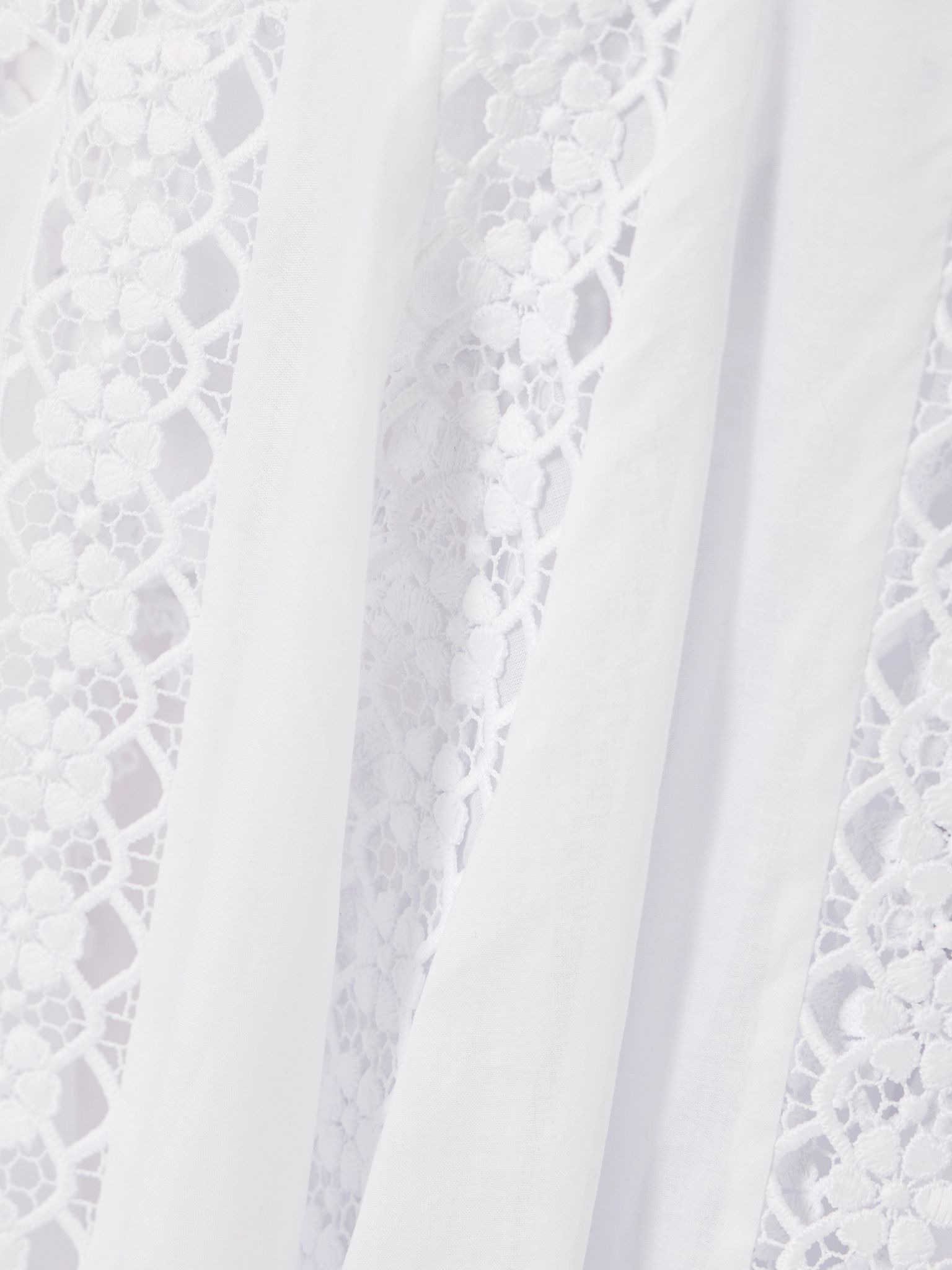 Blossel tiered guipure lace-trimmed cotton-blend voile midi dress White - 4