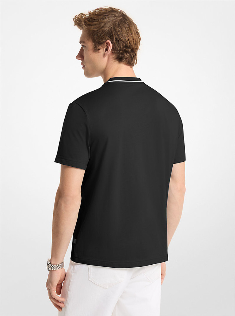 MICHAEL KORS Logo Trim Cotton Jersey T-Shirt outlook