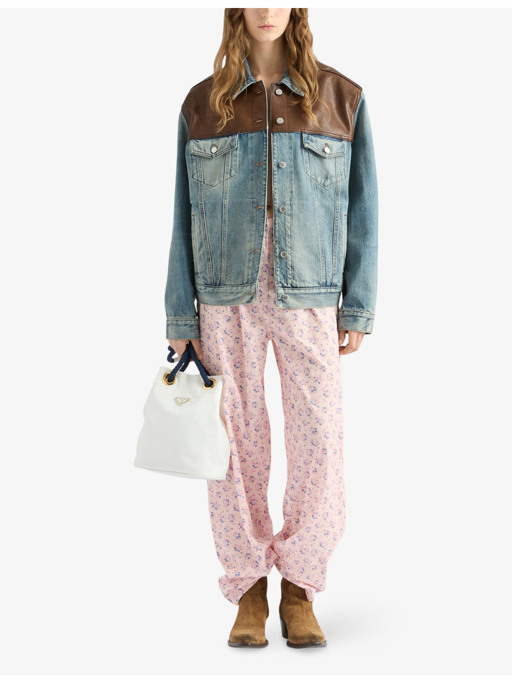 Logo-Embellished Denim and Leather Blouson Jacket - 2