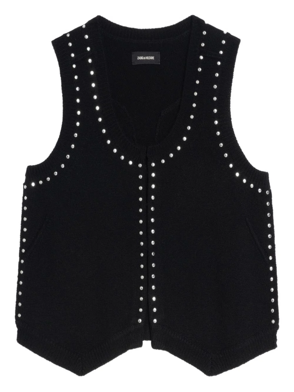embellished v-neck knit vest - 1