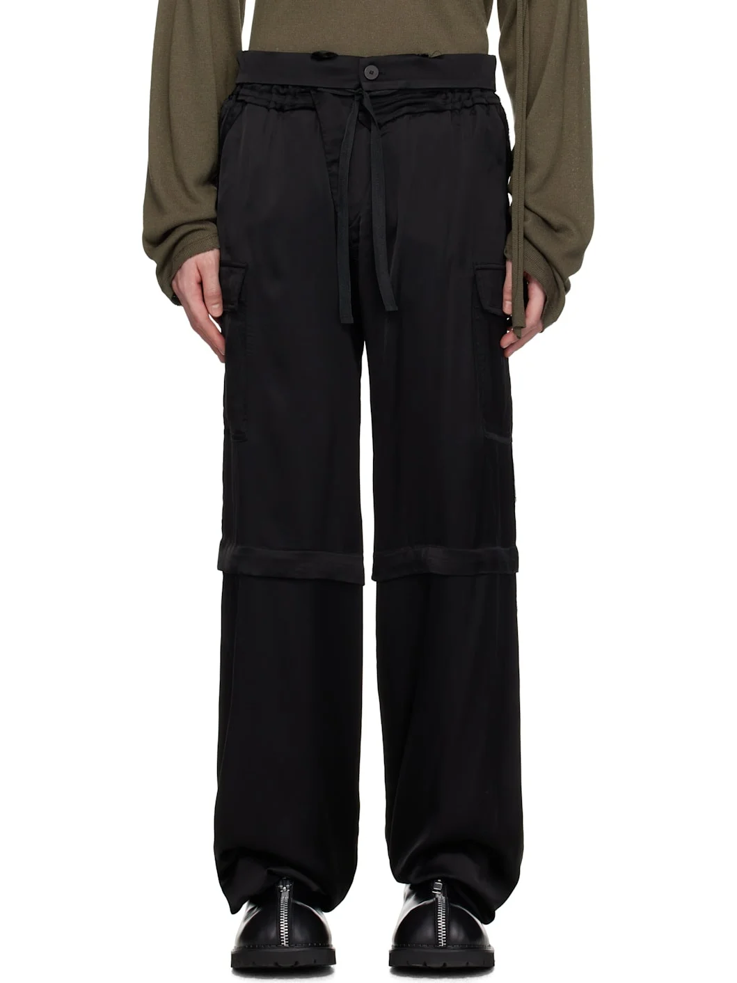 Black Baggy Cargo Pants - 1