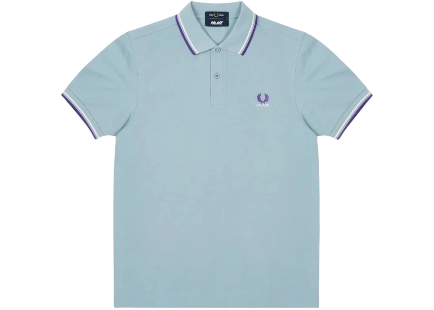 Palace Fred Perry Shirt Dusty Blue - 1