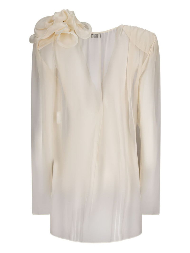MAGDA BUTRYM silk rose-embellished top outlook