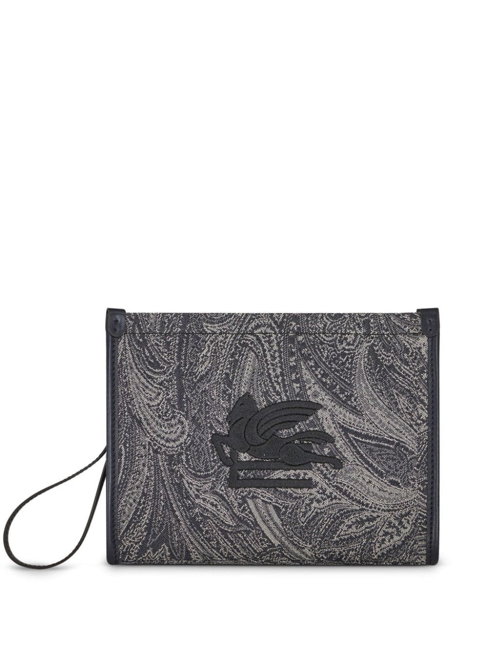 Pegaso-motif paisley clutch bag - 1