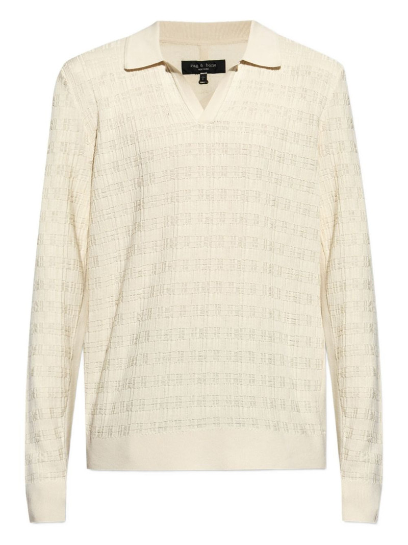 textured polo-neck T-shirt 1