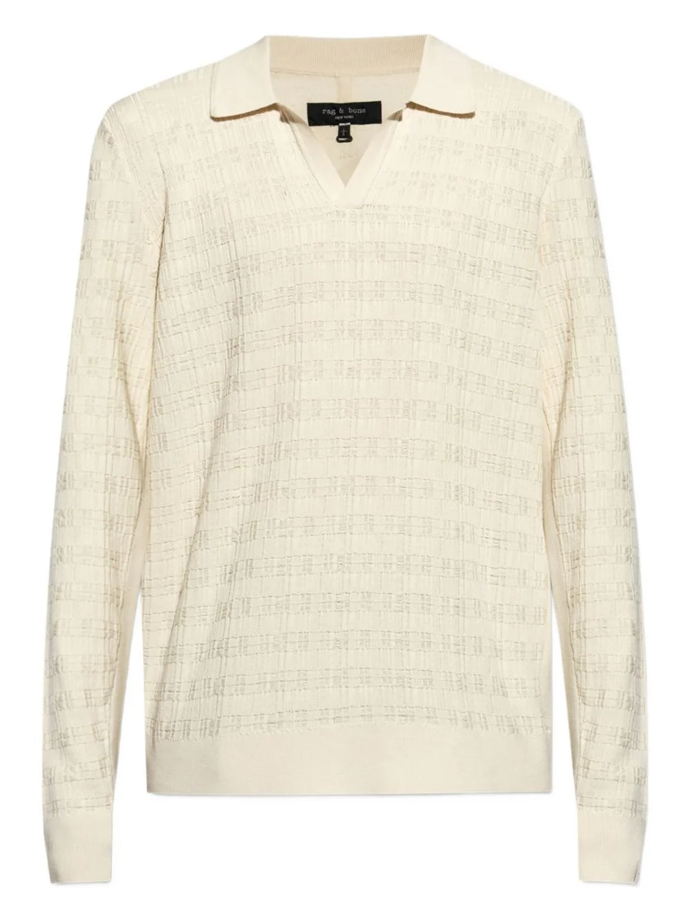 textured polo-neck T-shirt - 1