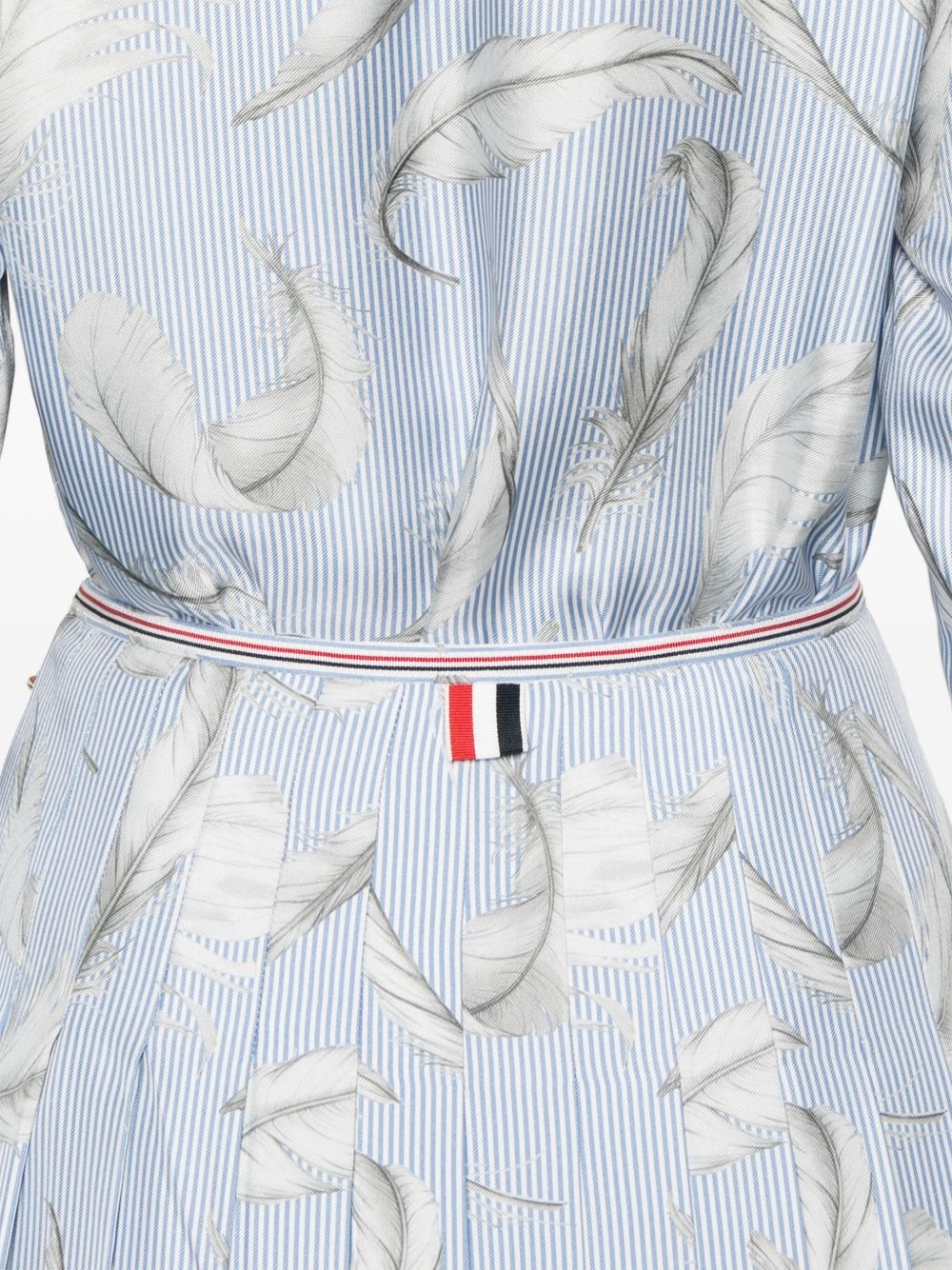feather-print silk shirt - 5