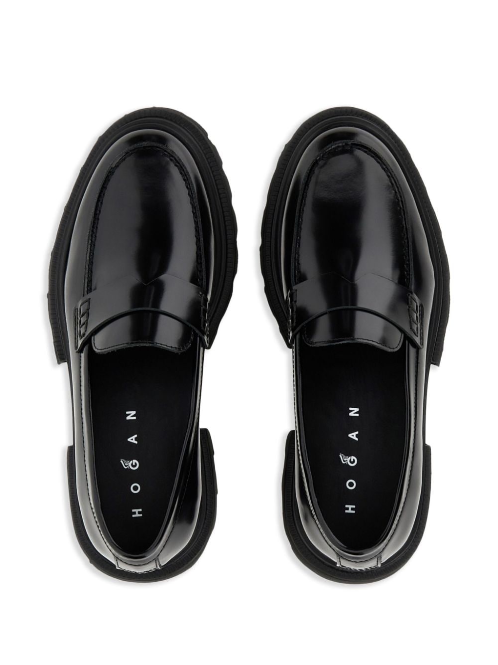 polished leather loafers - 4