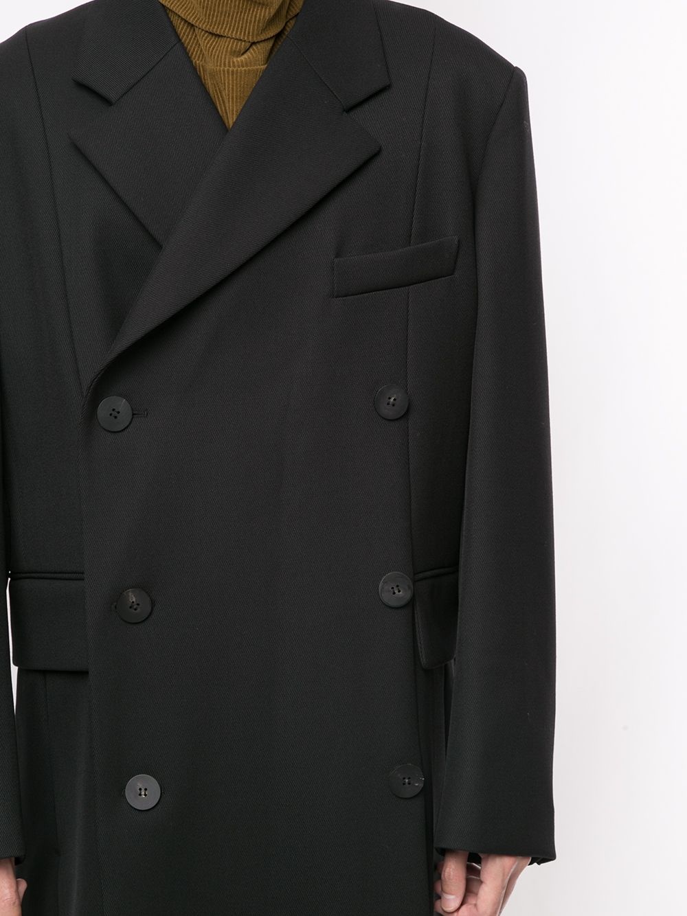 double-breasted tailored coat - 5