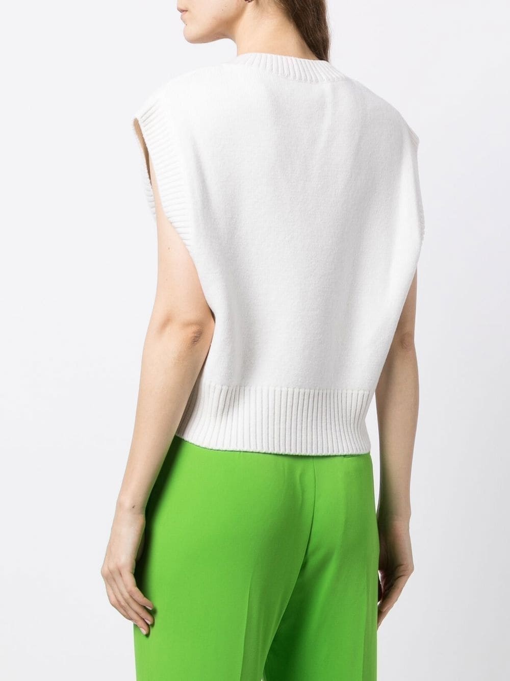 logo-intarsia knit vest - 4