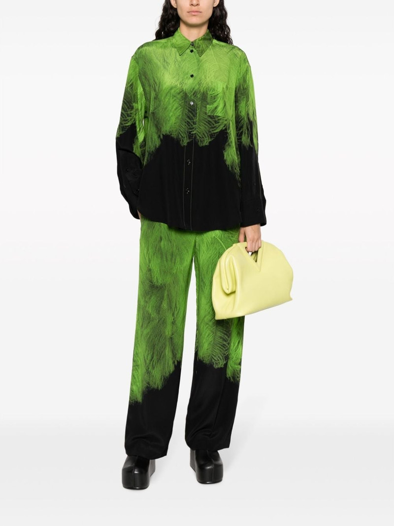 Victoria Beckham feather-print silk trousers outlook