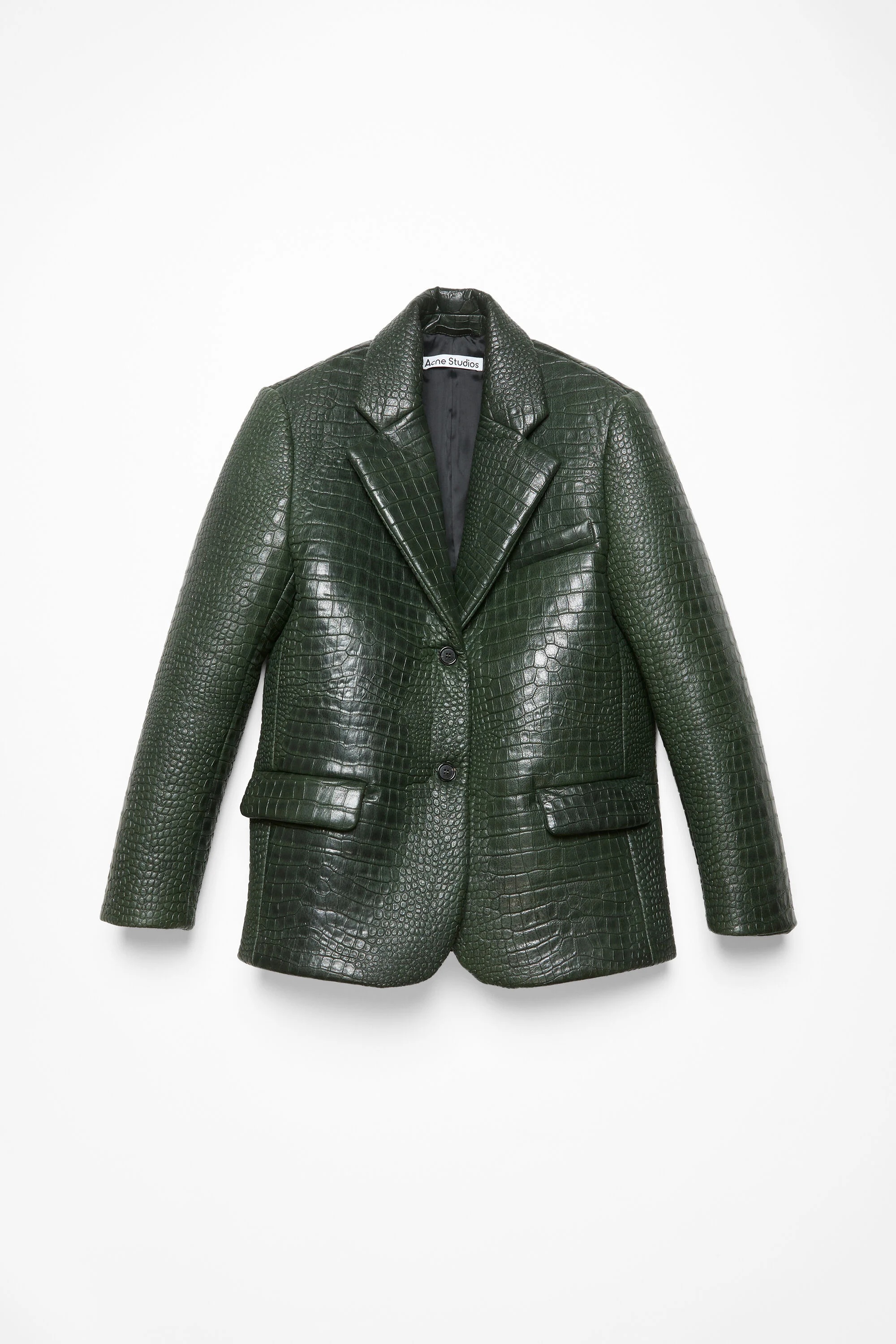 Leather bonded jacket - Dark green - 8