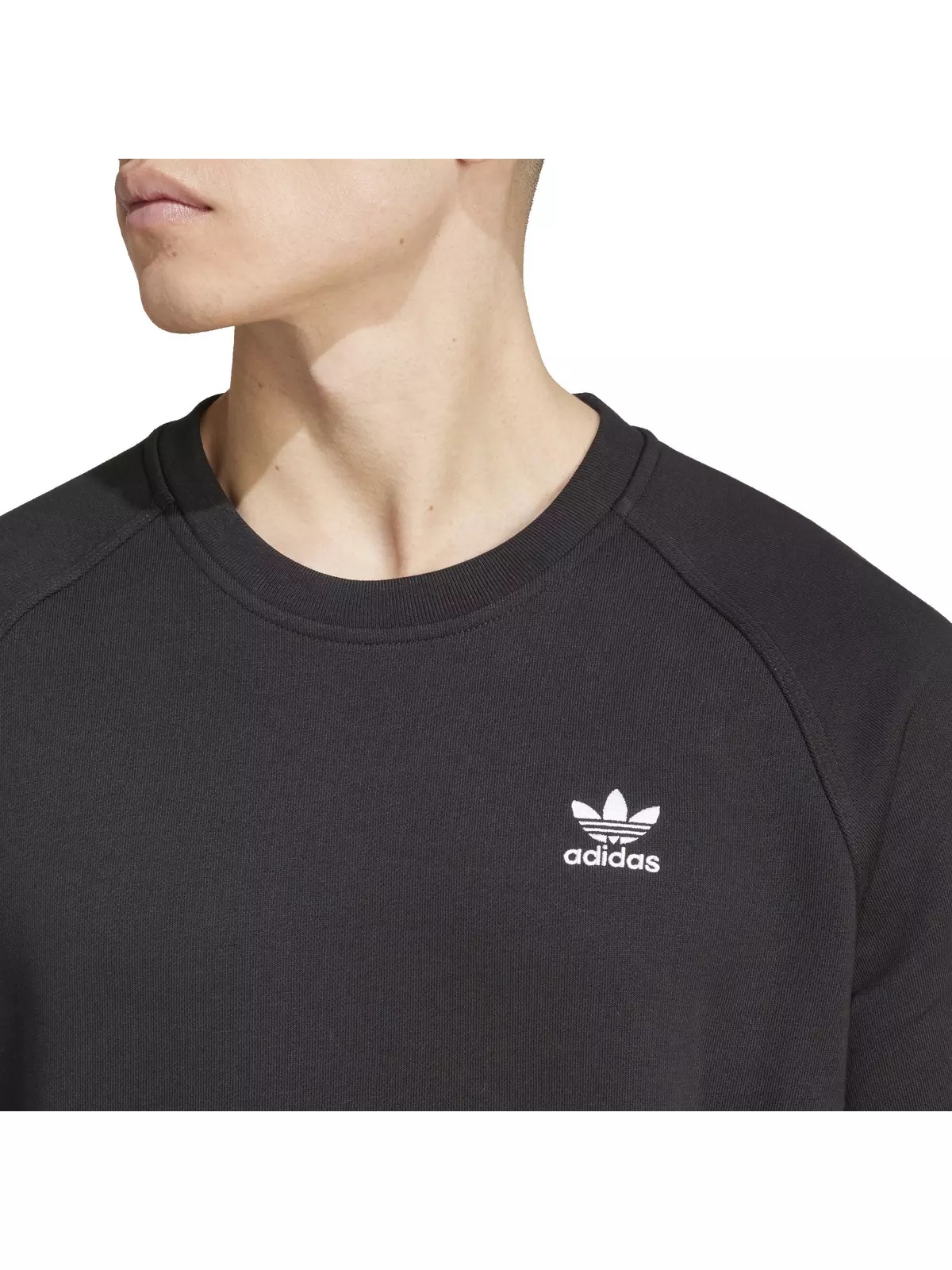 Originals Men's Trefoil Essentials Lifestyle Crew Sweatshirt -Black - 3