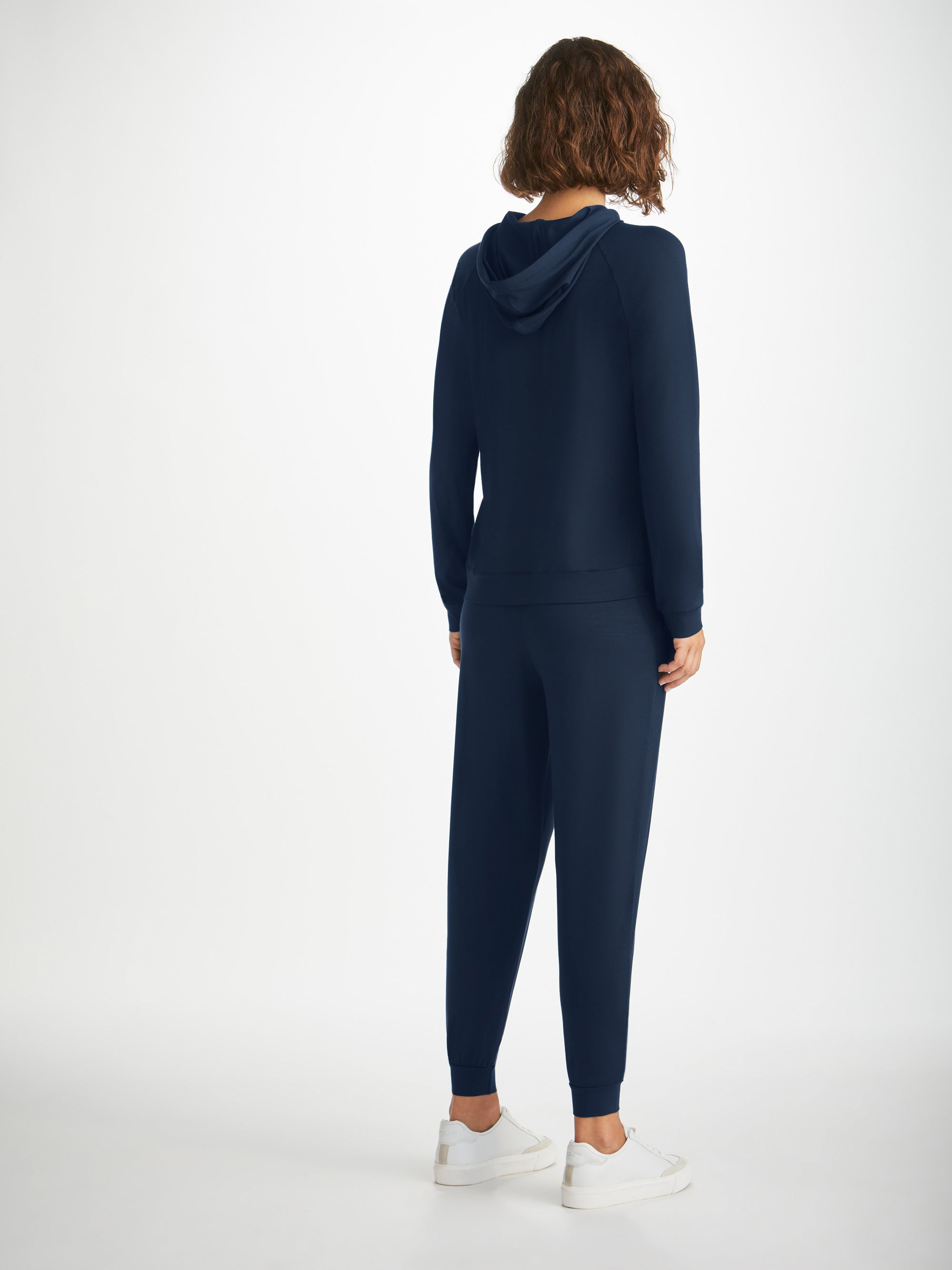 Women's Pullover Hoodie Basel Micro Modal Stretch Navy - 4