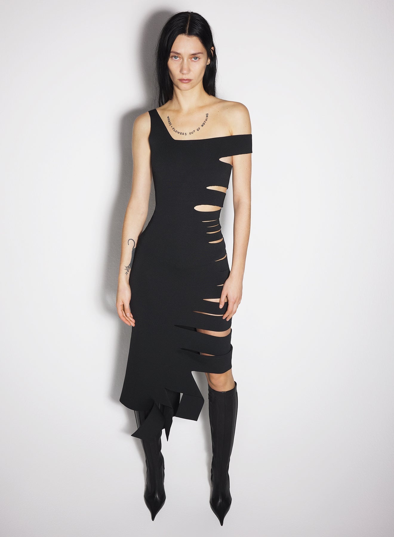 black bandage knit dress - 1