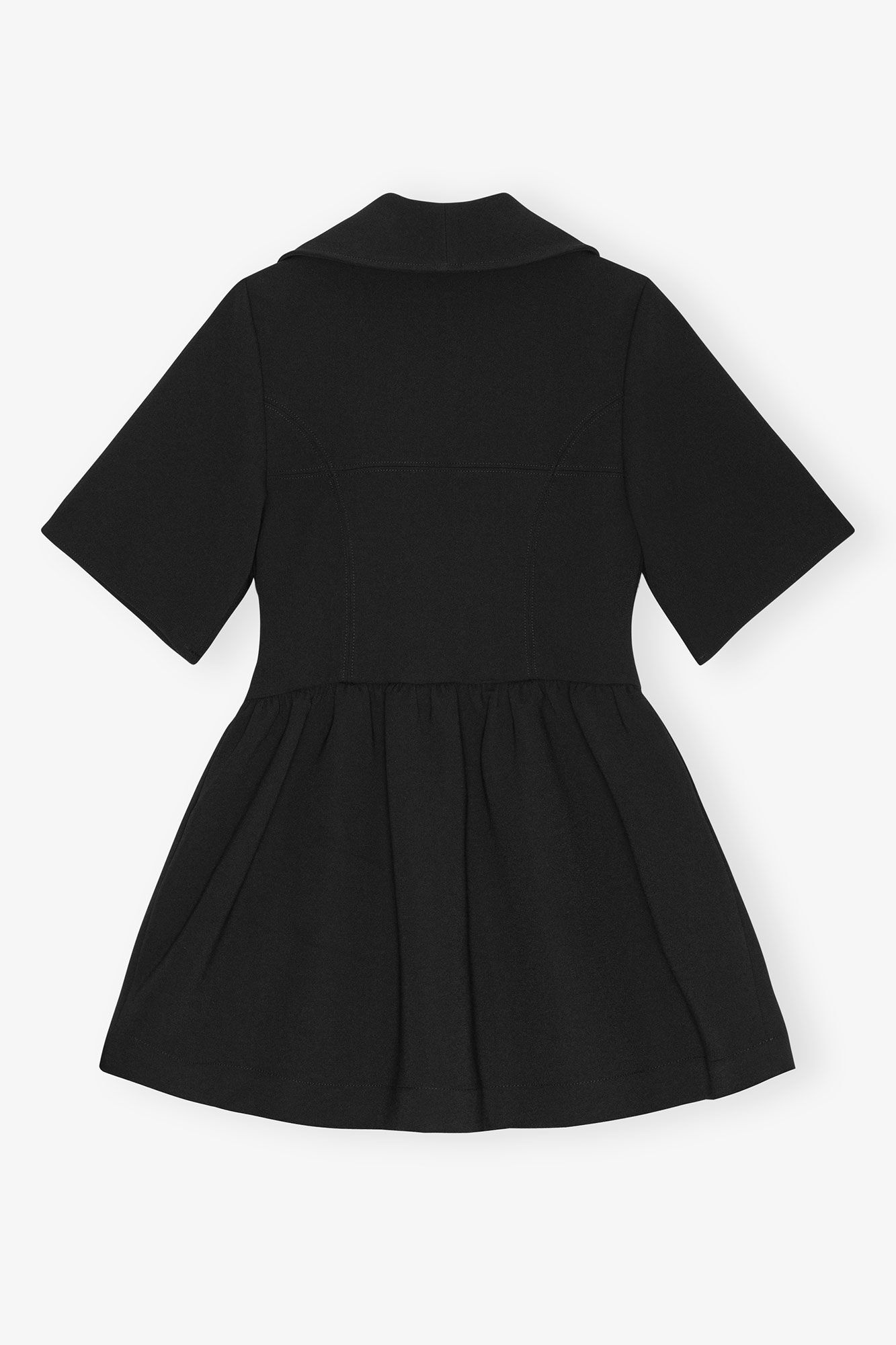 BLACK BONDED CREPE MINI DRESS - 6