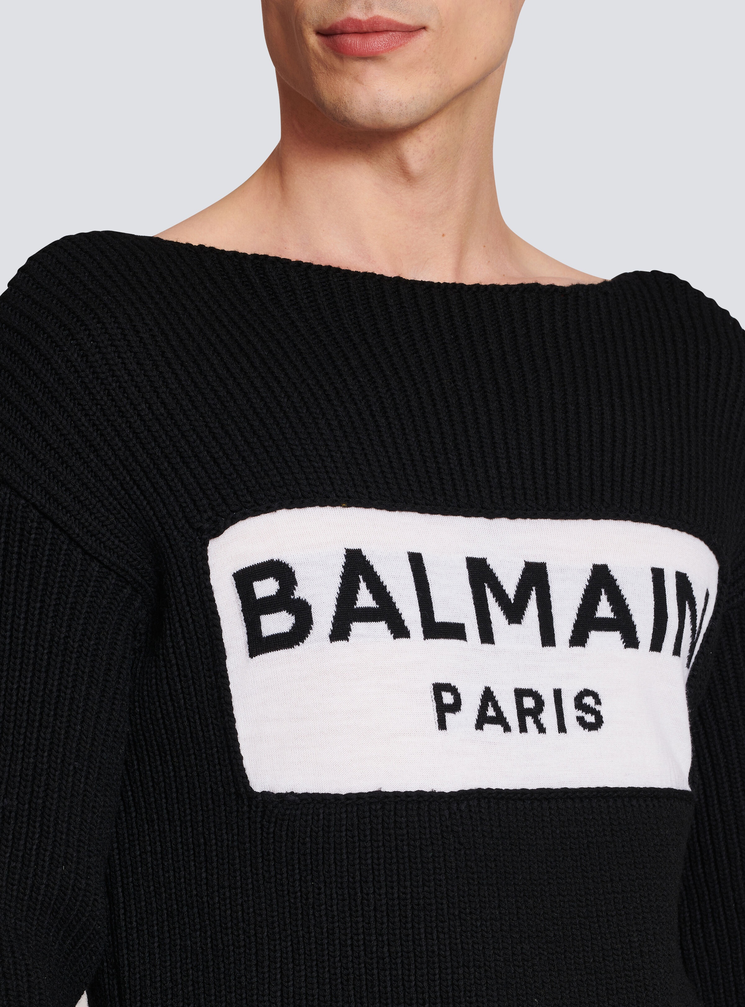 Wool jumper with Balmain Paris logo - 6